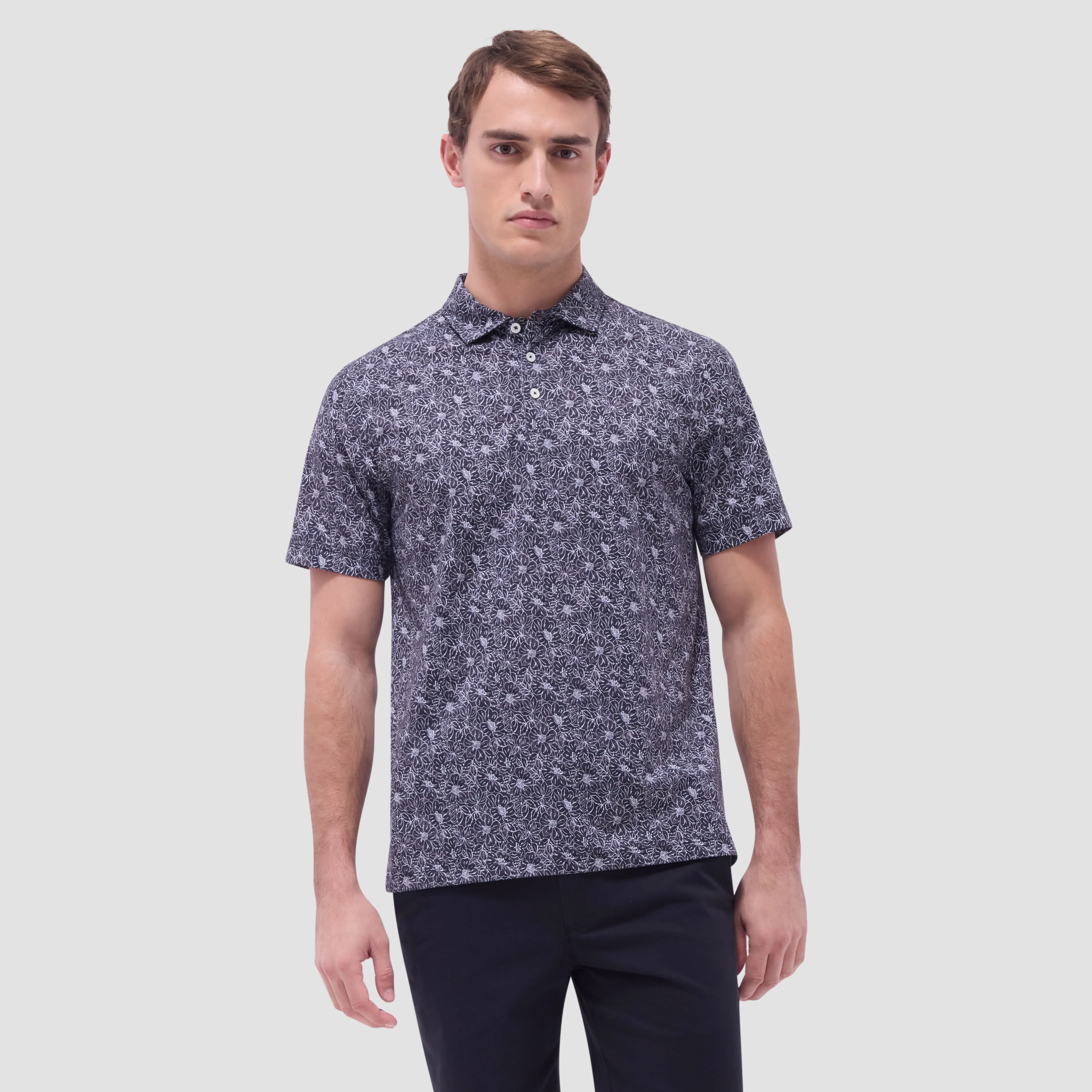 Victor Floral OoohCotton Polo Shirt sold by Bugatchi product image thumbnail 2