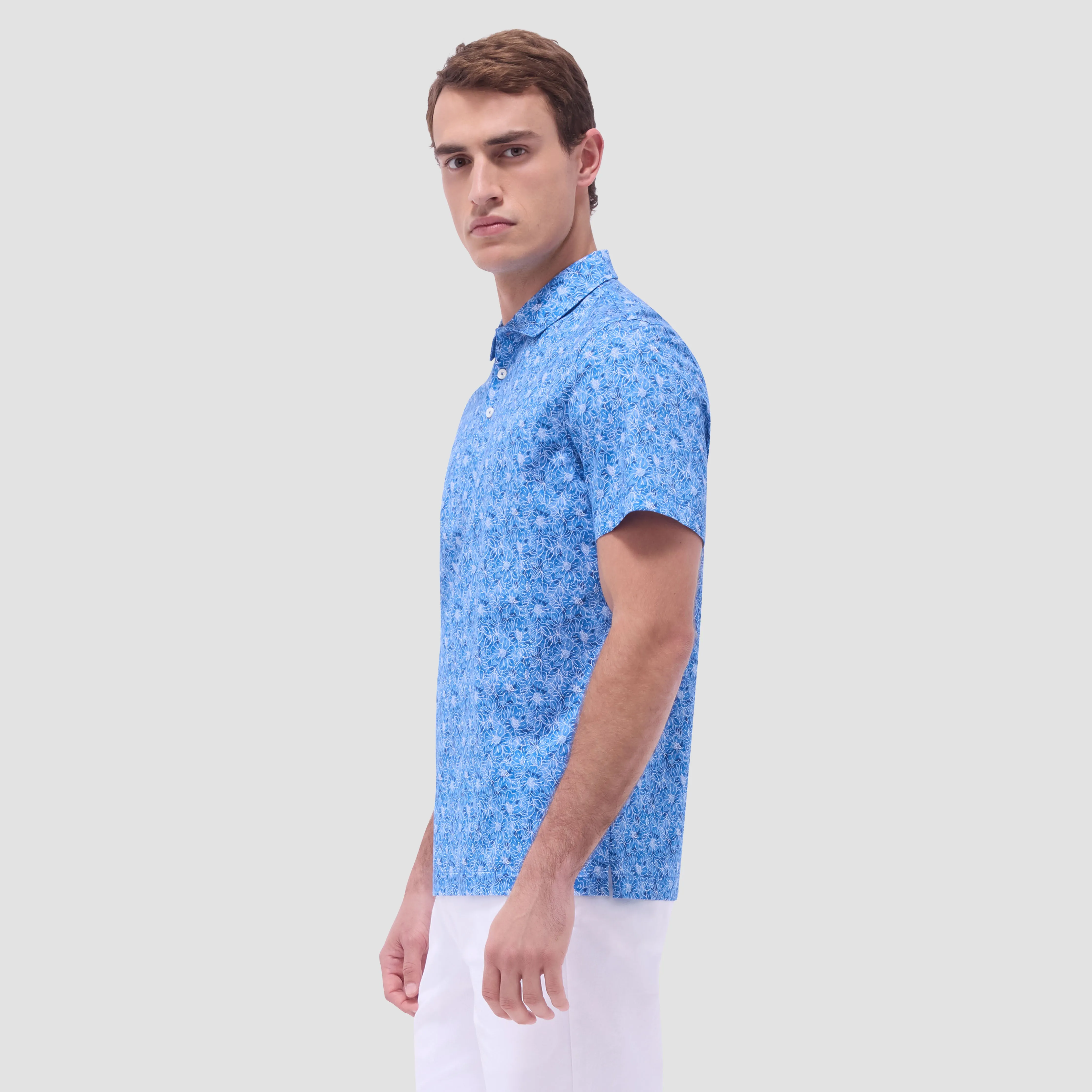 Victor Floral OoohCotton Polo Shirt sold by Bugatchi product image thumbnail 3