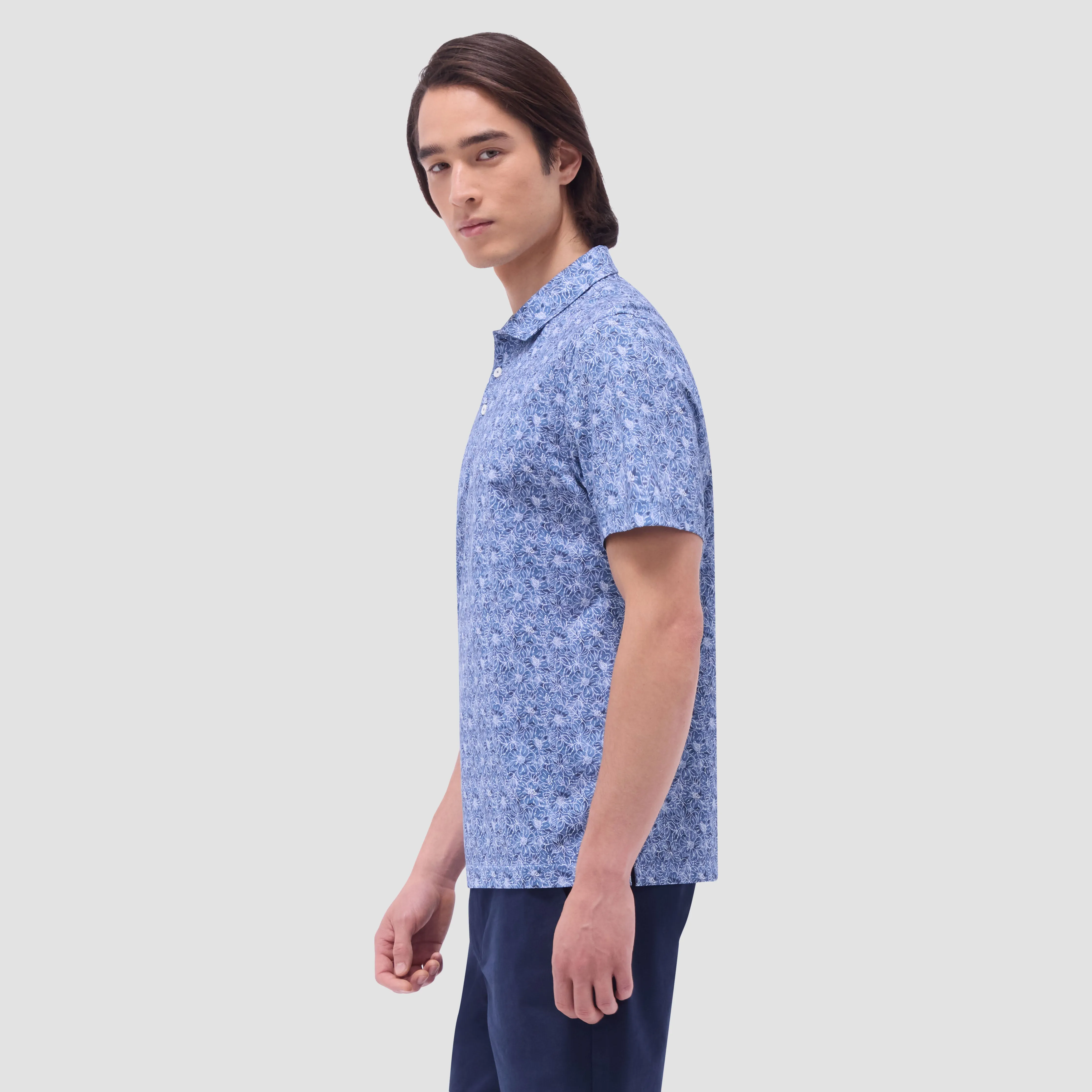 Victor Floral OoohCotton Polo Shirt sold by Bugatchi product image thumbnail 3