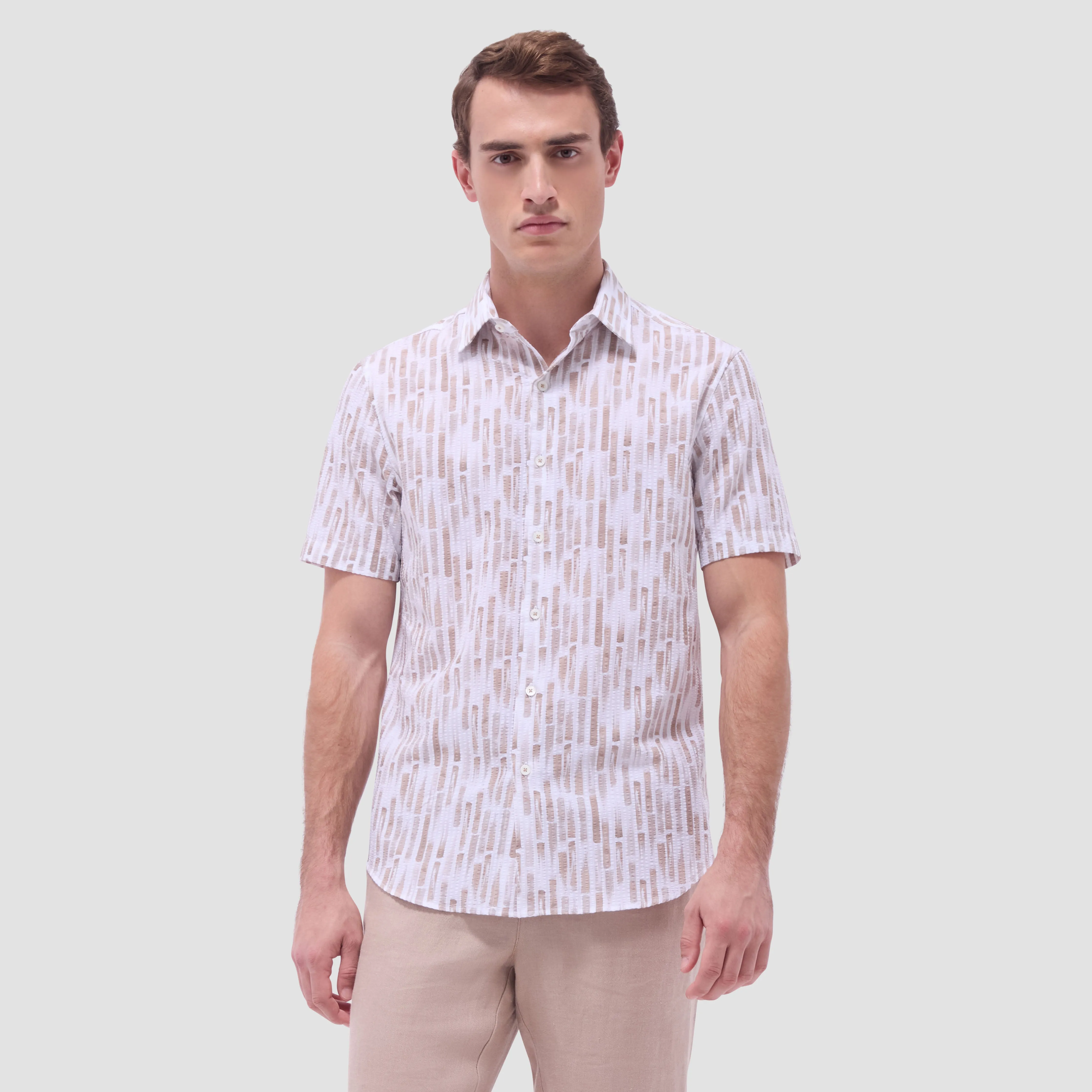 Orson Abstract Seersucker Short-Sleeve Shirt sold by Bugatchi product image thumbnail 2