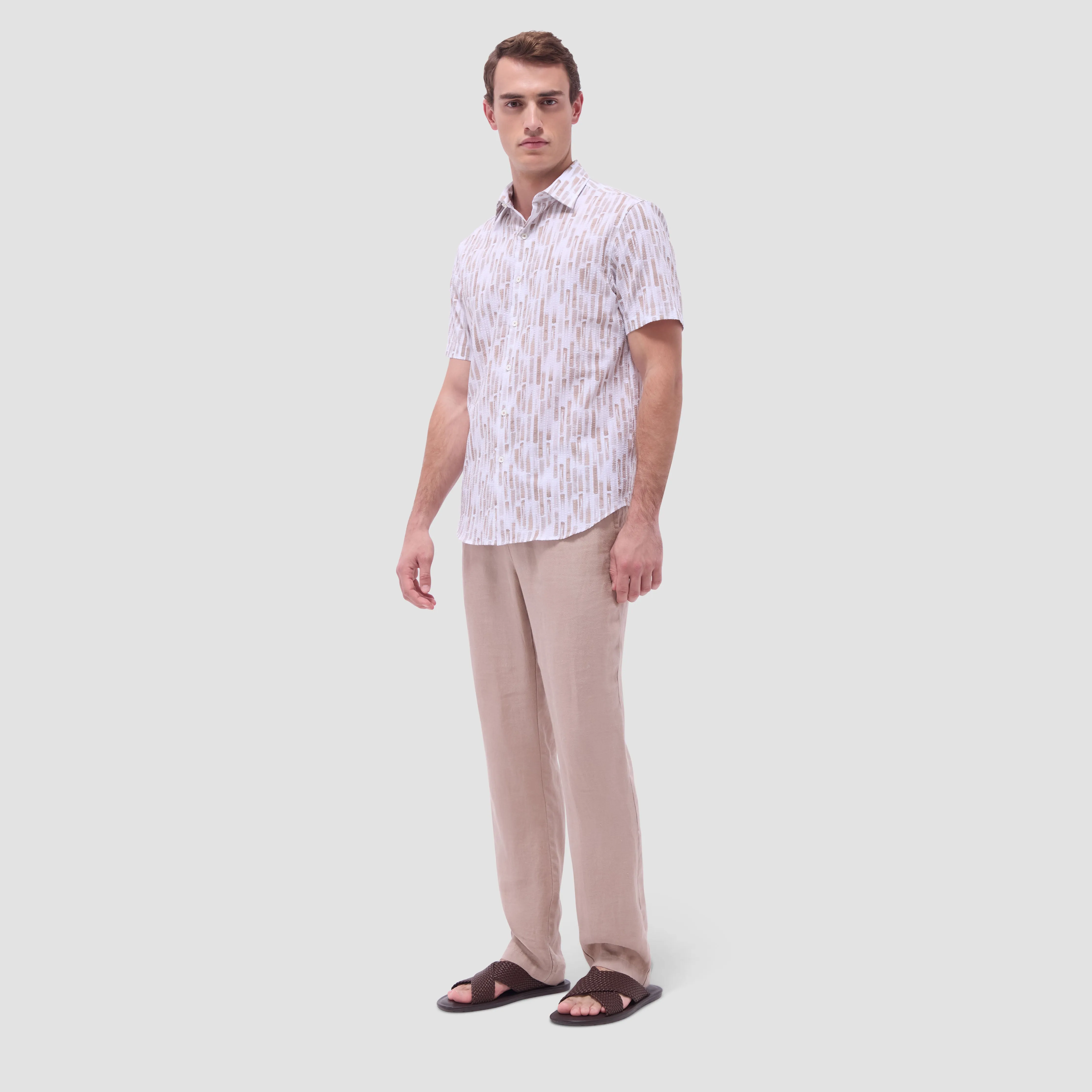 Orson Abstract Seersucker Short-Sleeve Shirt sold by Bugatchi product image thumbnail 5