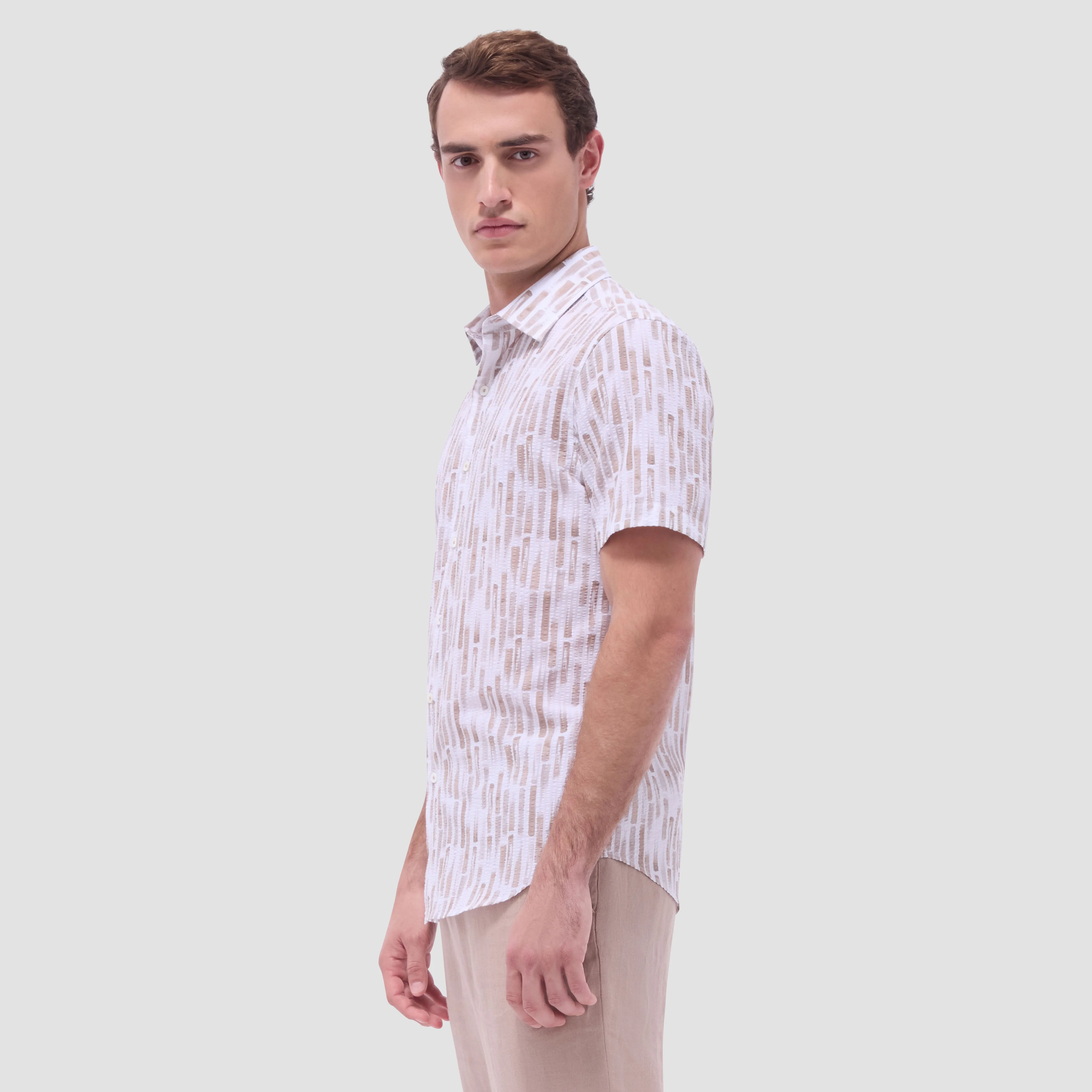 Orson Abstract Seersucker Short-Sleeve Shirt sold by Bugatchi product image thumbnail 3