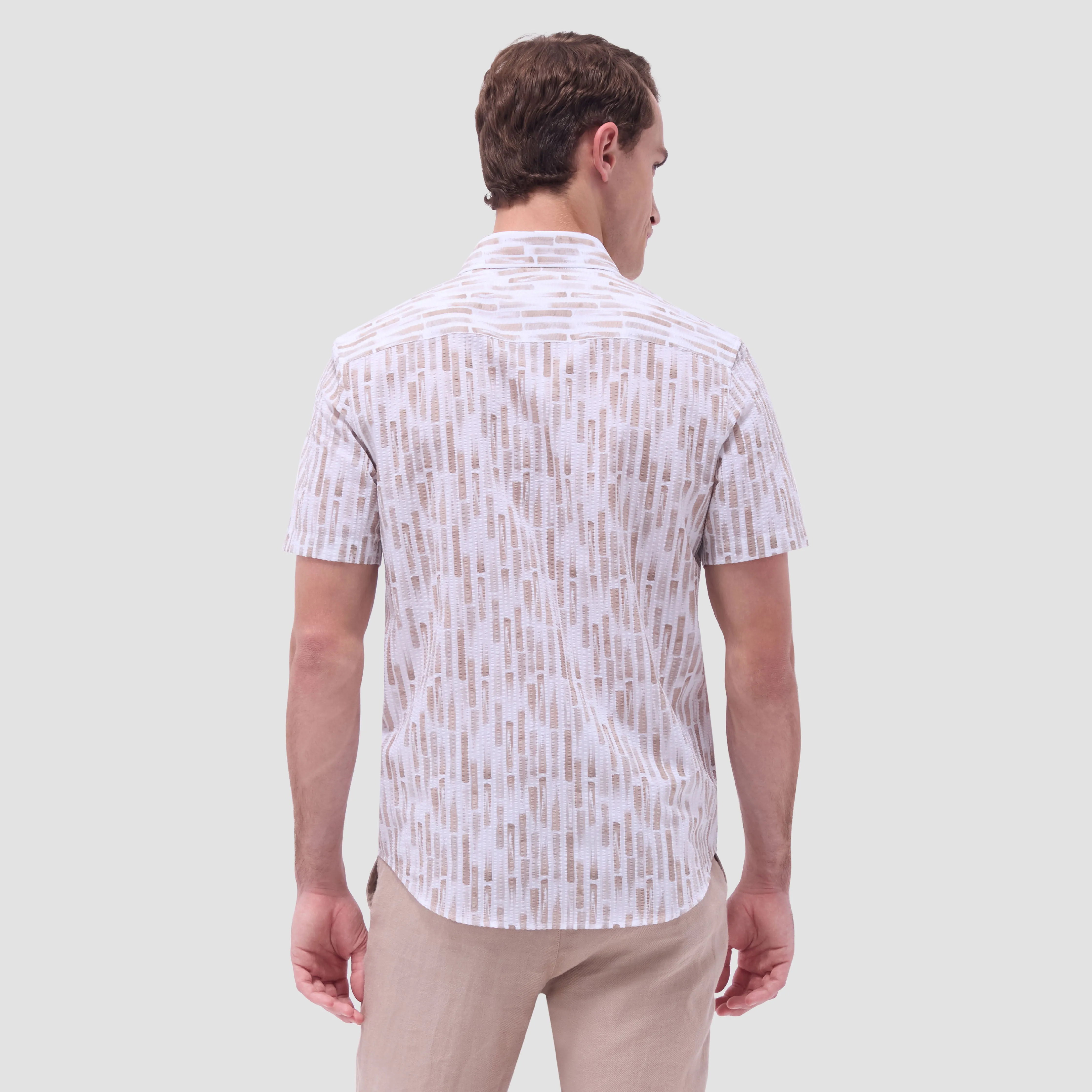 Orson Abstract Seersucker Short-Sleeve Shirt sold by Bugatchi product image thumbnail 4