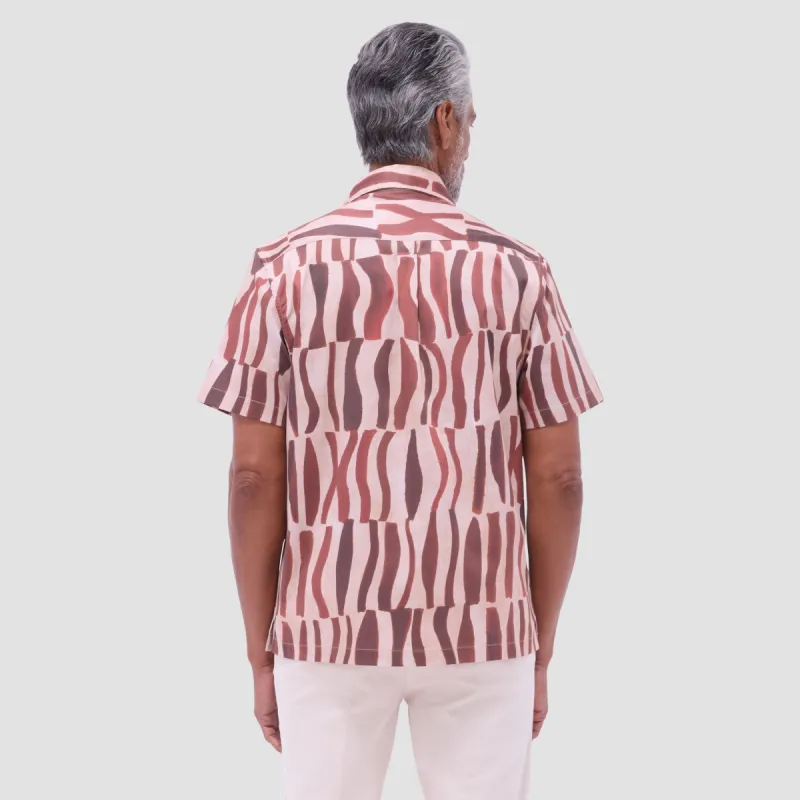 Jackson Abstract Zebra Camp Shirt sold by Bugatchi
