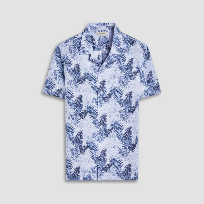 Jackson Leaf Print Camp Shirt sold by Bugatchi