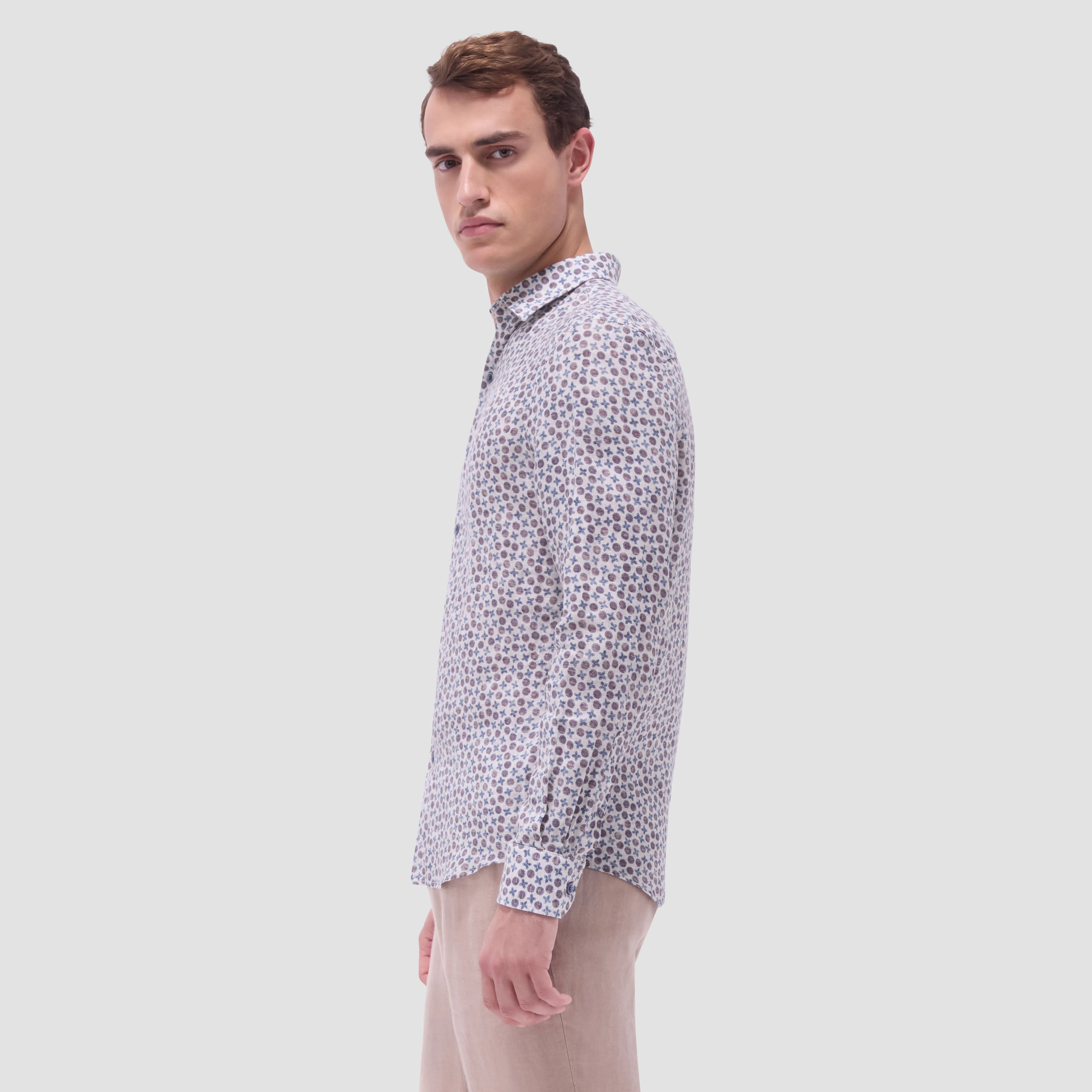 Julian Floral Micro Print Shirt sold by Bugatchi product image thumbnail 3