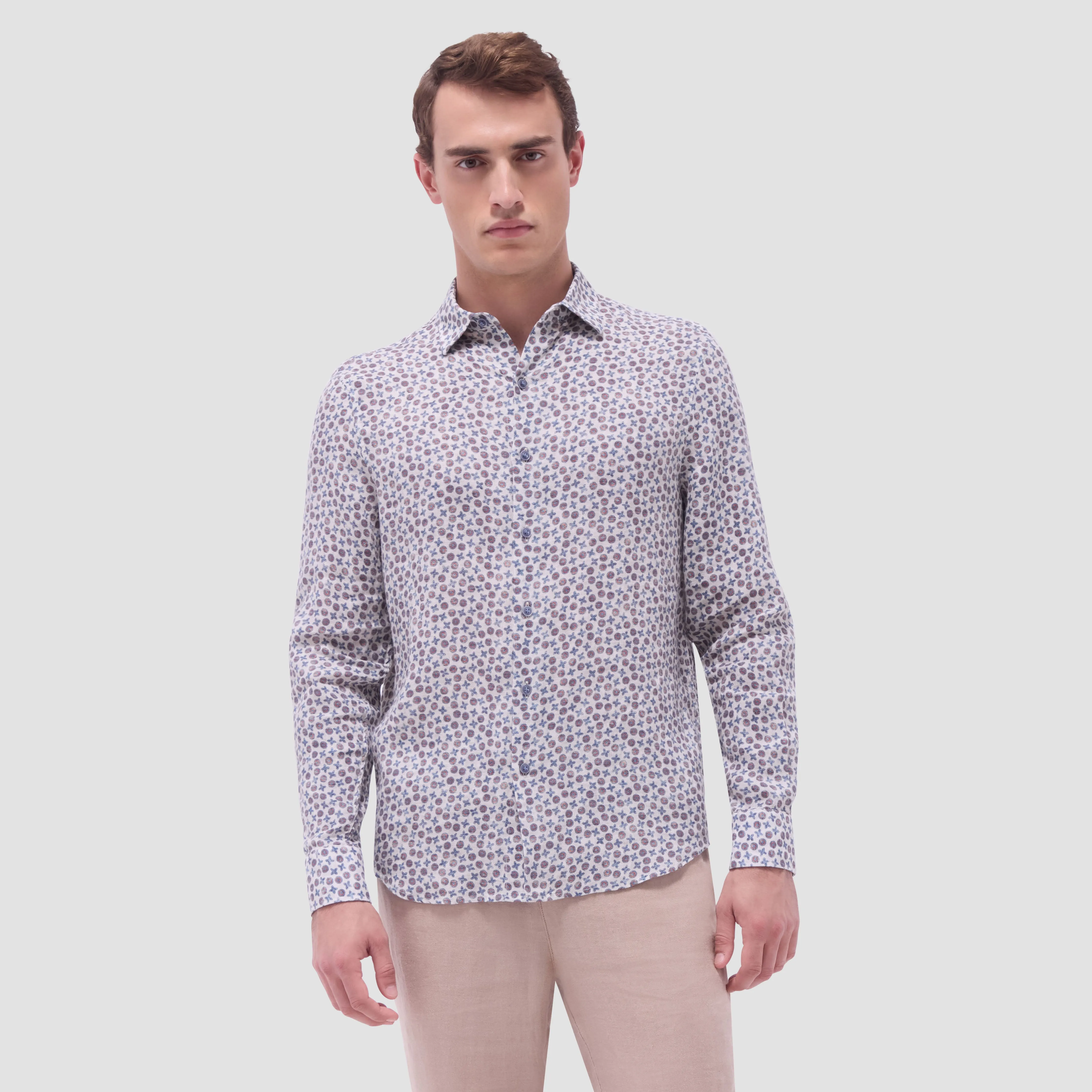 Julian Floral Micro Print Shirt sold by Bugatchi product image thumbnail 2