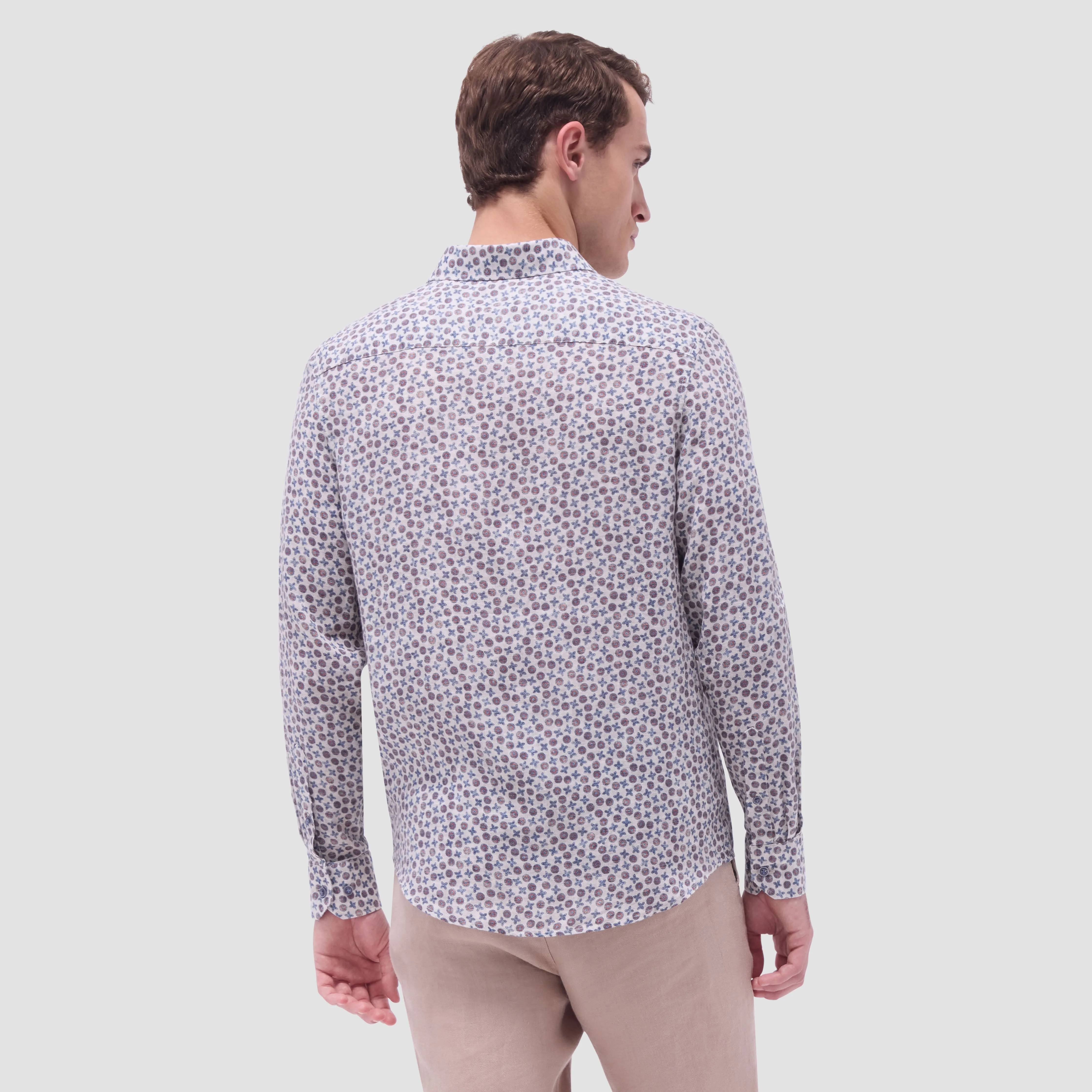 Julian Floral Micro Print Shirt sold by Bugatchi product image thumbnail 4