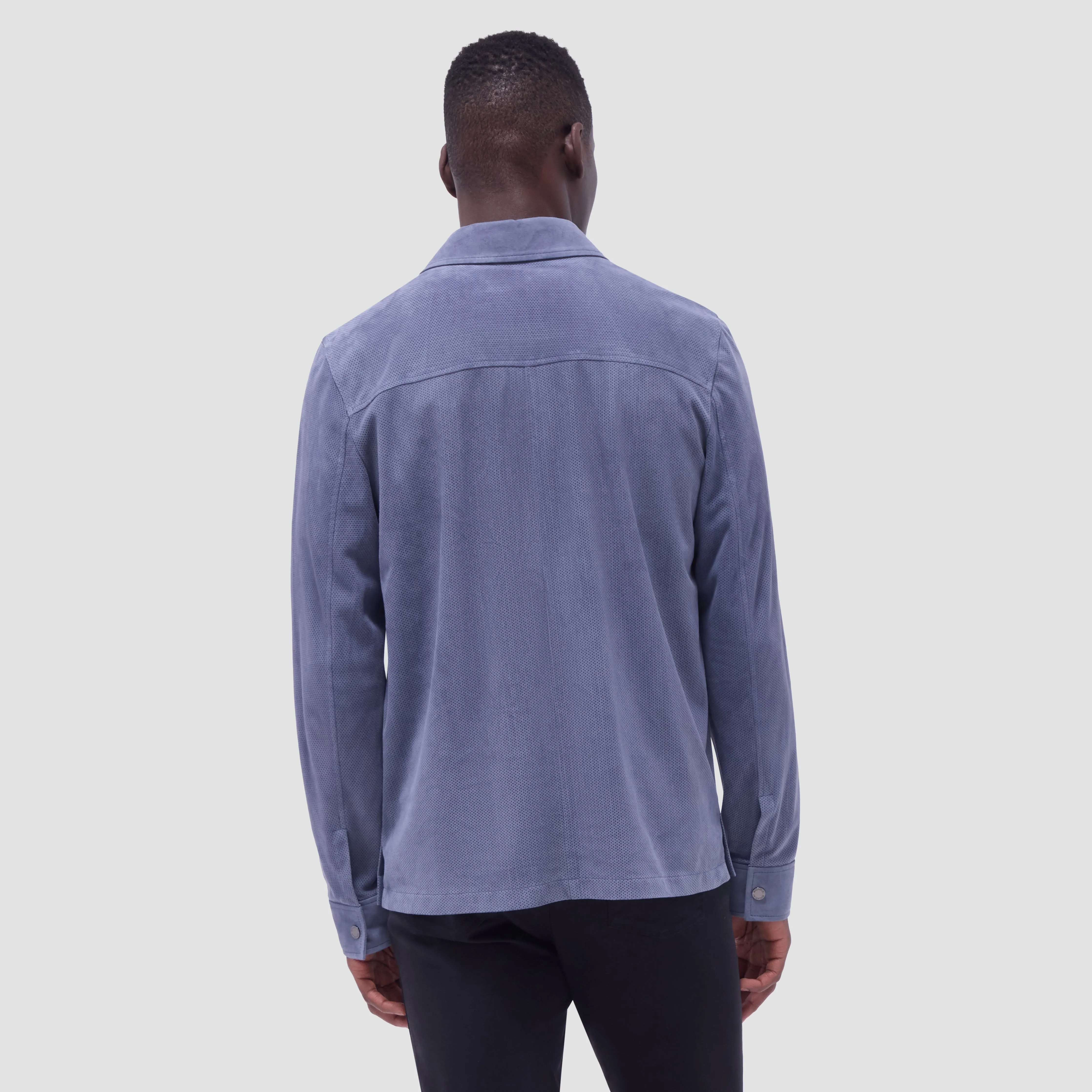 Perforated Suede Shirt Jacket sold by Bugatchi product image thumbnail 4