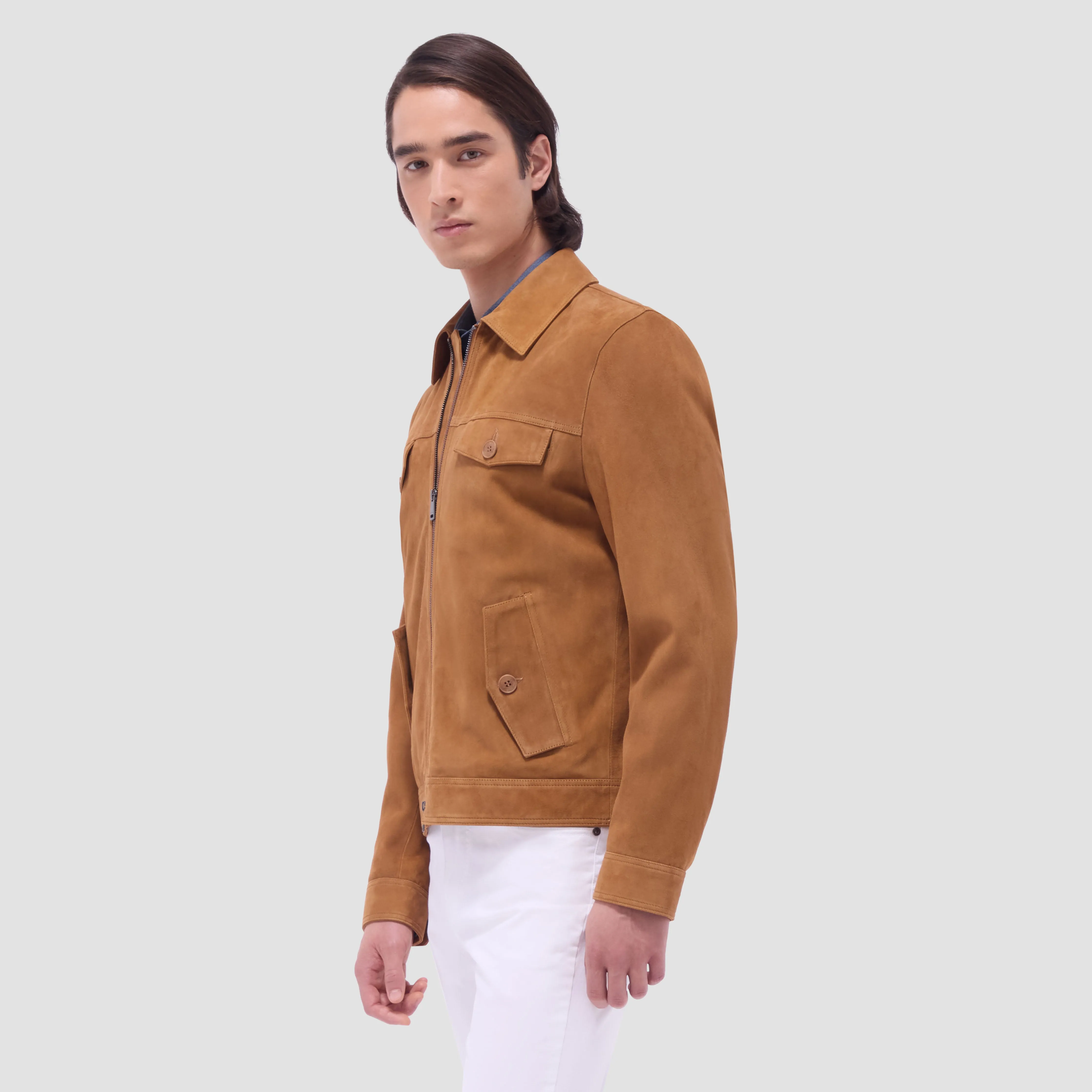 Suede Trucker Jacket sold by Bugatchi product image thumbnail 4