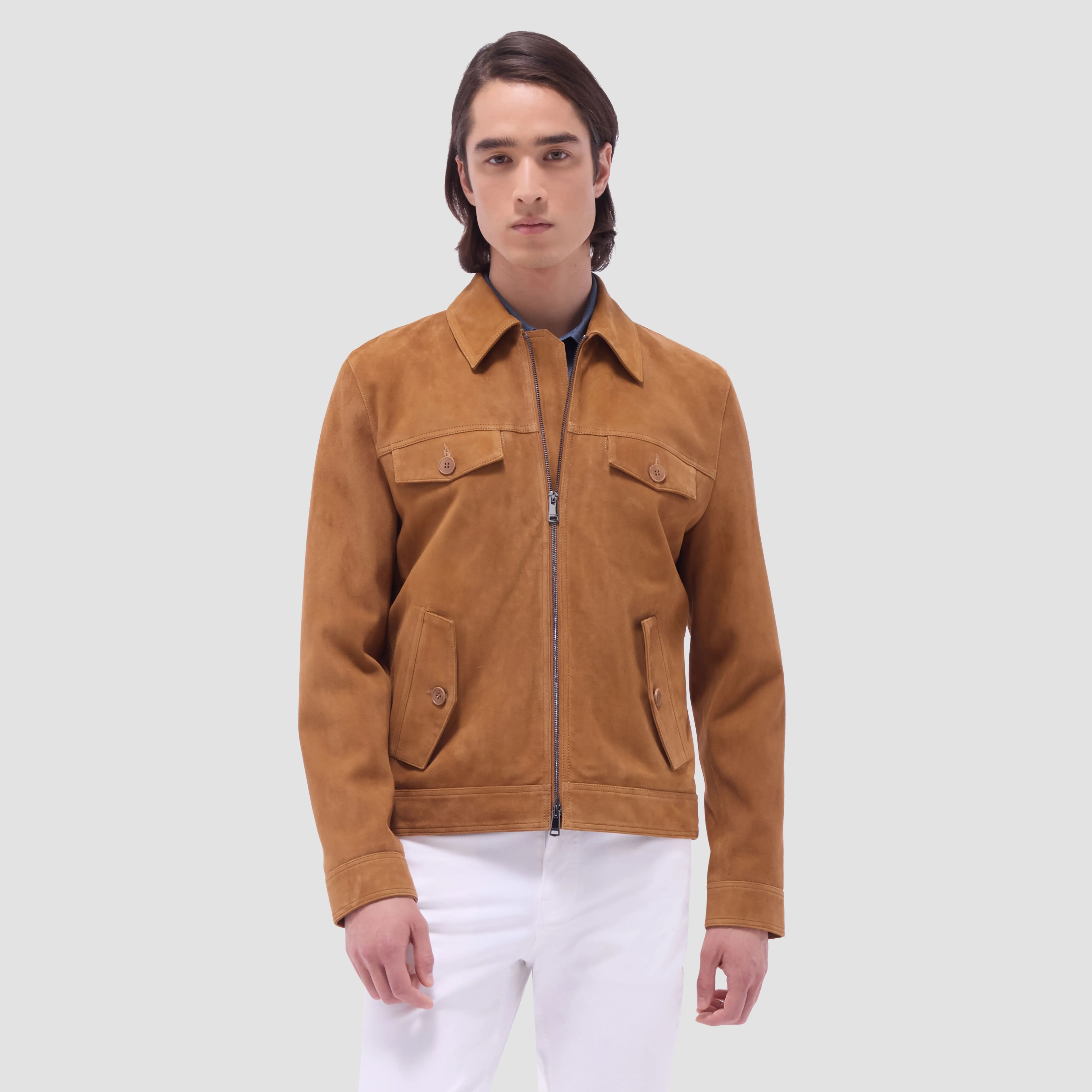 Suede Trucker Jacket sold by Bugatchi product image thumbnail 3