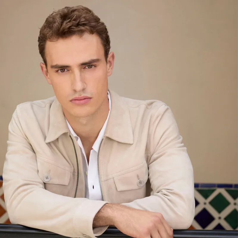 Suede Trucker Jacket sold by Bugatchi