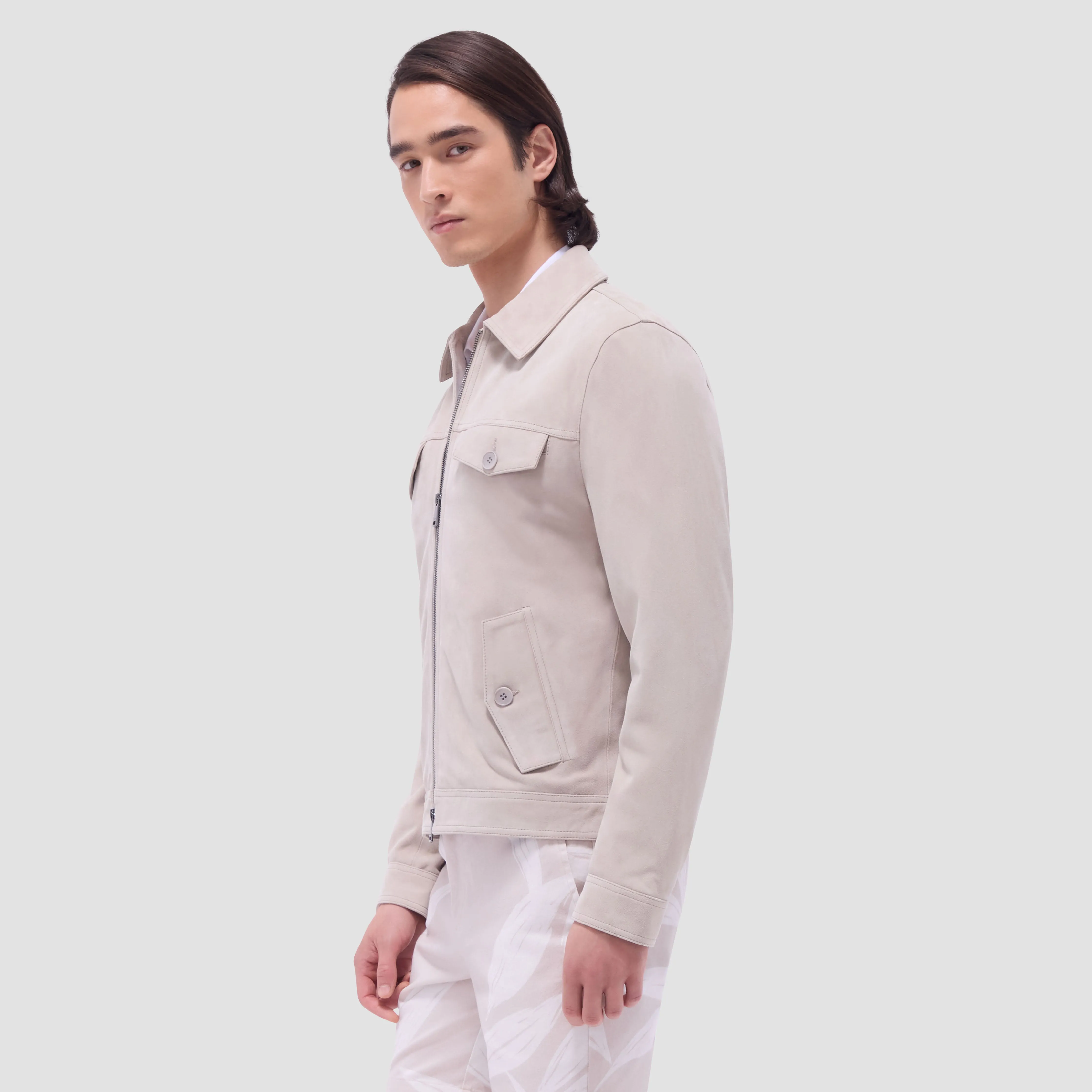 Suede Trucker Jacket sold by Bugatchi product image thumbnail 4
