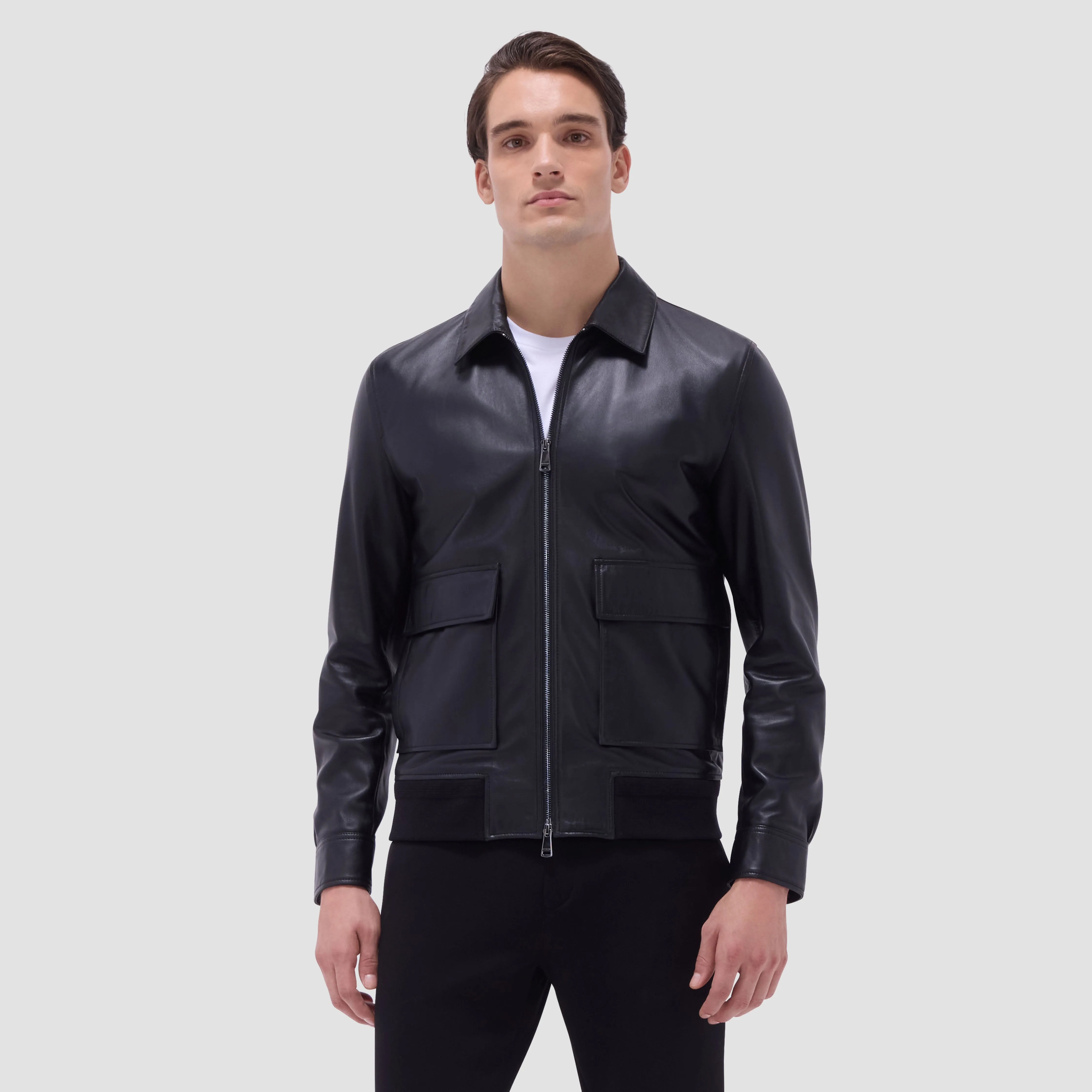 Leather Bomber Jacket sold by Bugatchi product image thumbnail 2