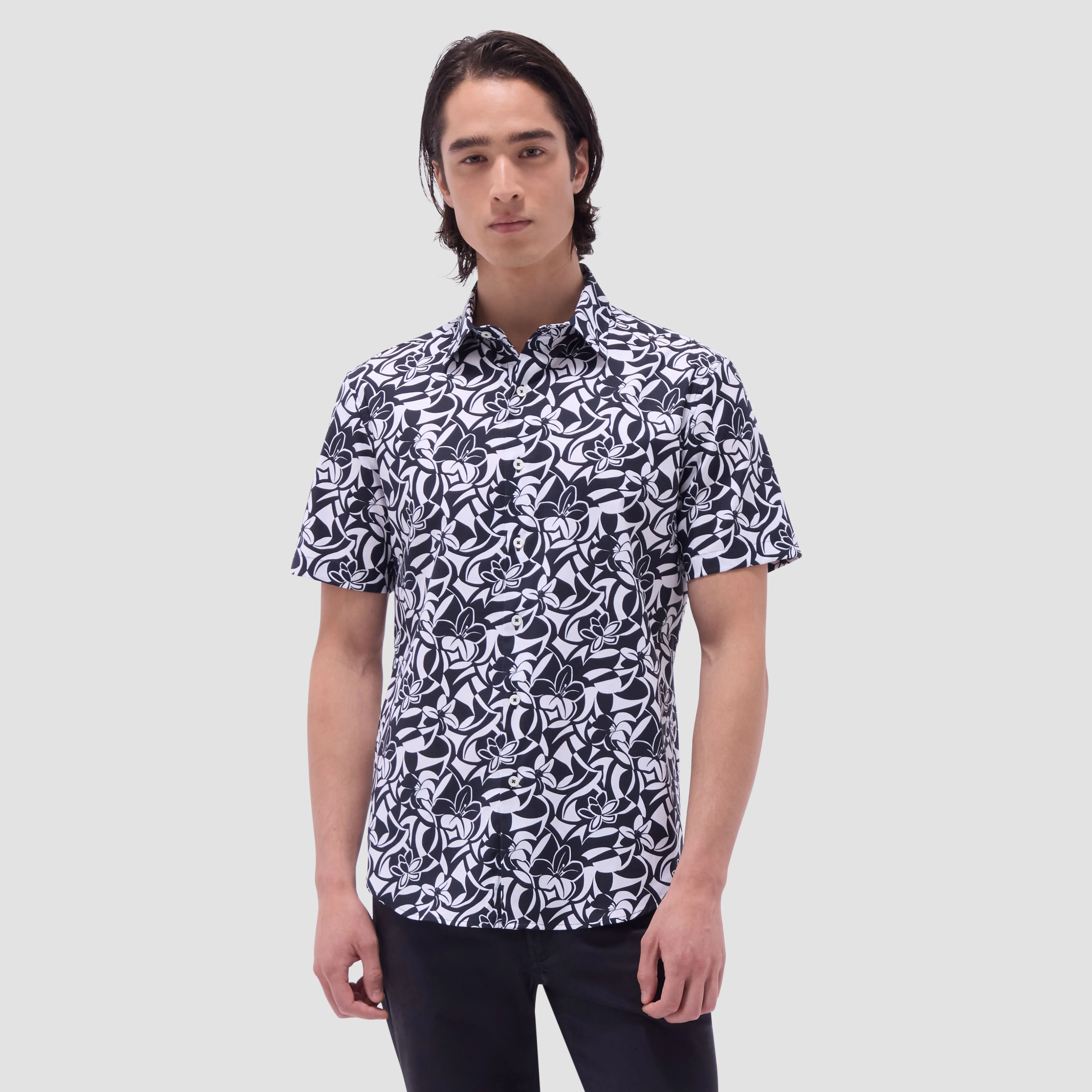 Orson Floral Short-Sleeve Shirt sold by Bugatchi product image thumbnail 2