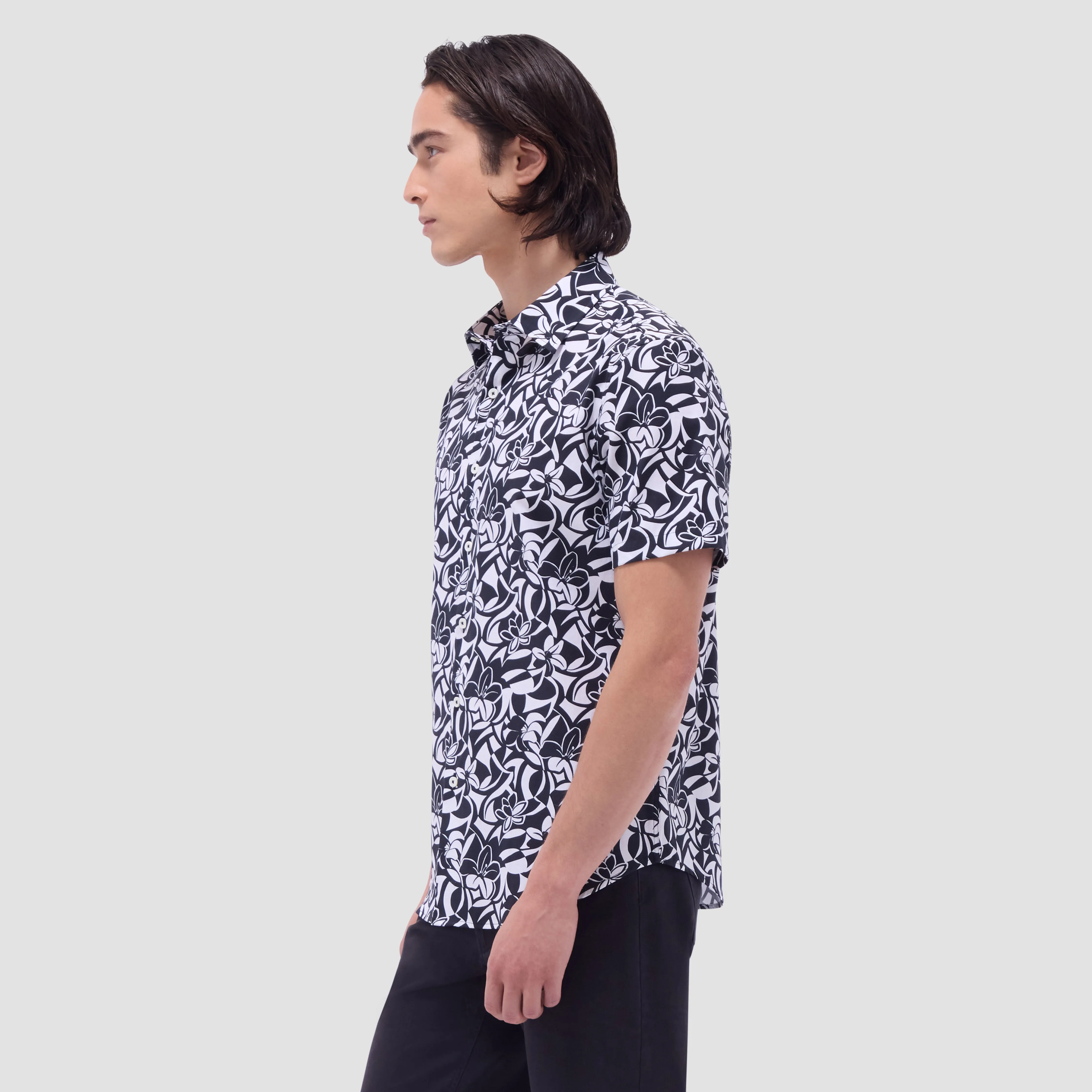 Orson Floral Short-Sleeve Shirt sold by Bugatchi product image thumbnail 3