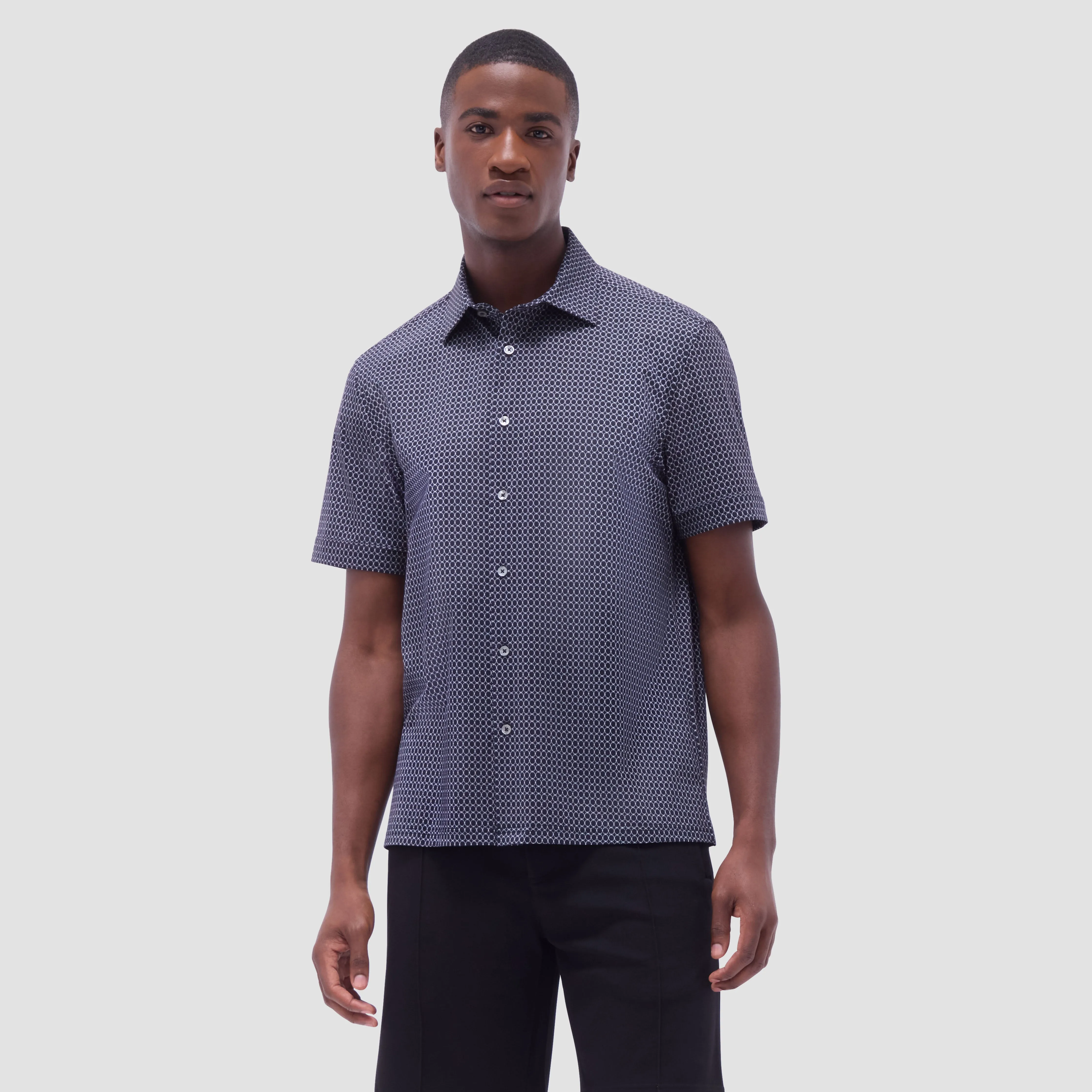 Milo Geometric Hexagon OoohCotton Short-Sleeve Shirt sold by Bugatchi product image thumbnail 2