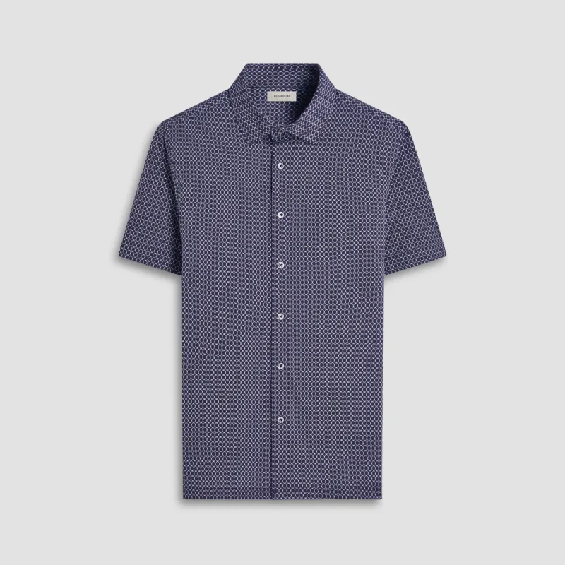 Milo Geometric Hexagon OoohCotton Short-Sleeve Shirt sold by Bugatchi