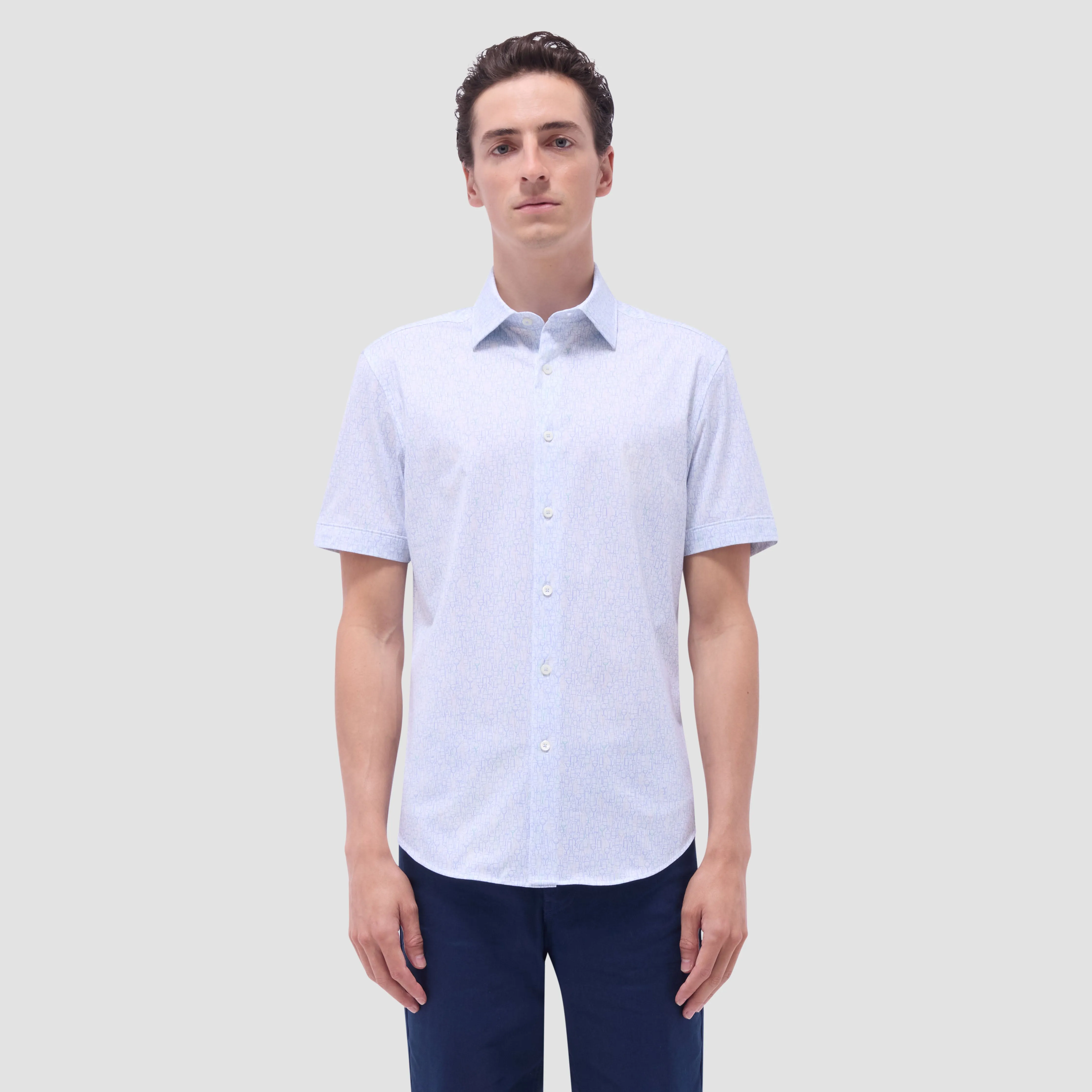 Miles Bistro Print OoohCotton Short-Sleeve Shirt sold by Bugatchi product image thumbnail 2
