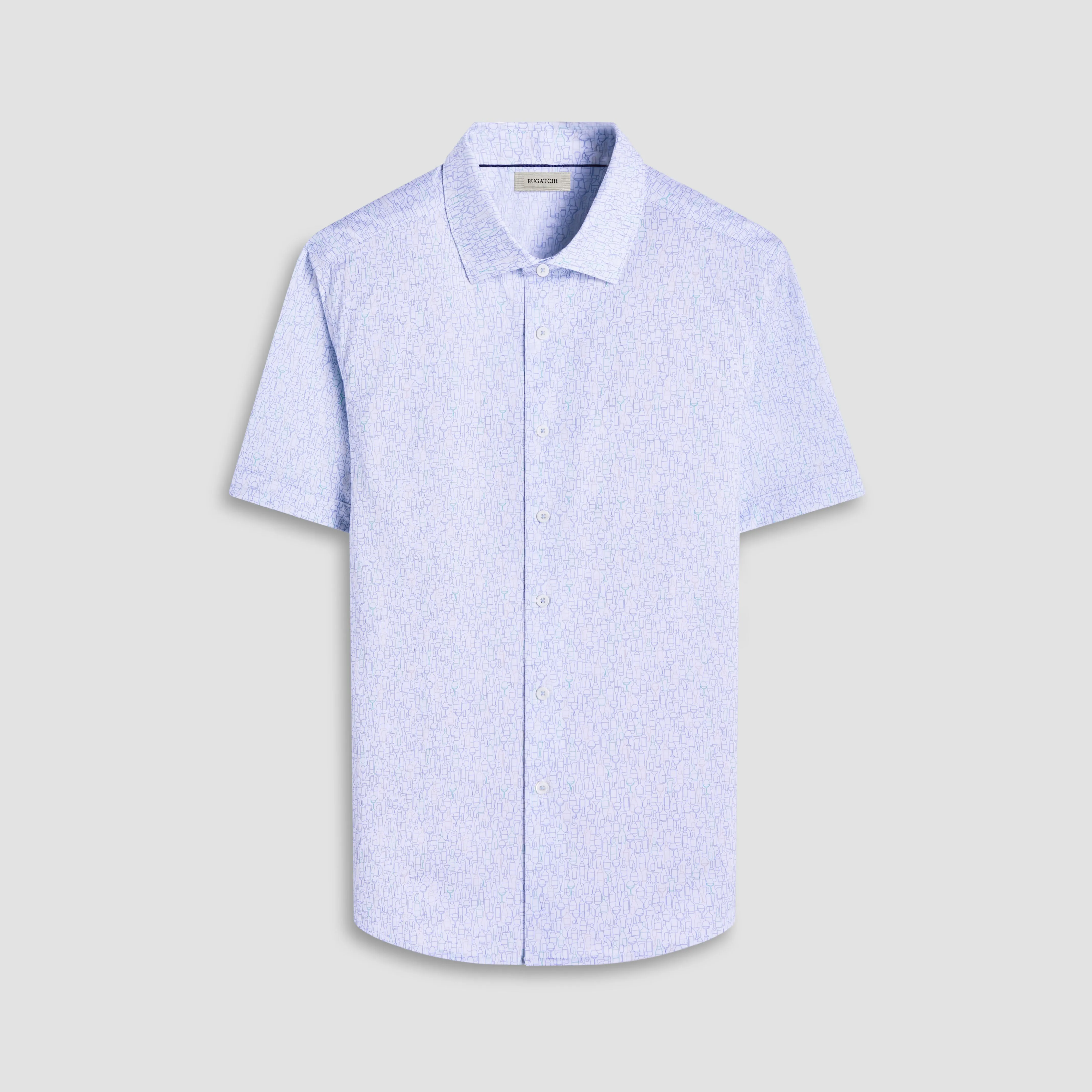Miles Bistro Print OoohCotton Short-Sleeve Shirt sold by Bugatchi