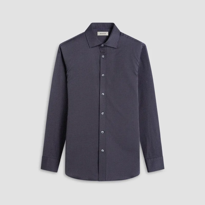 Axel Micro Check Jacquard Shirt sold by Bugatchi