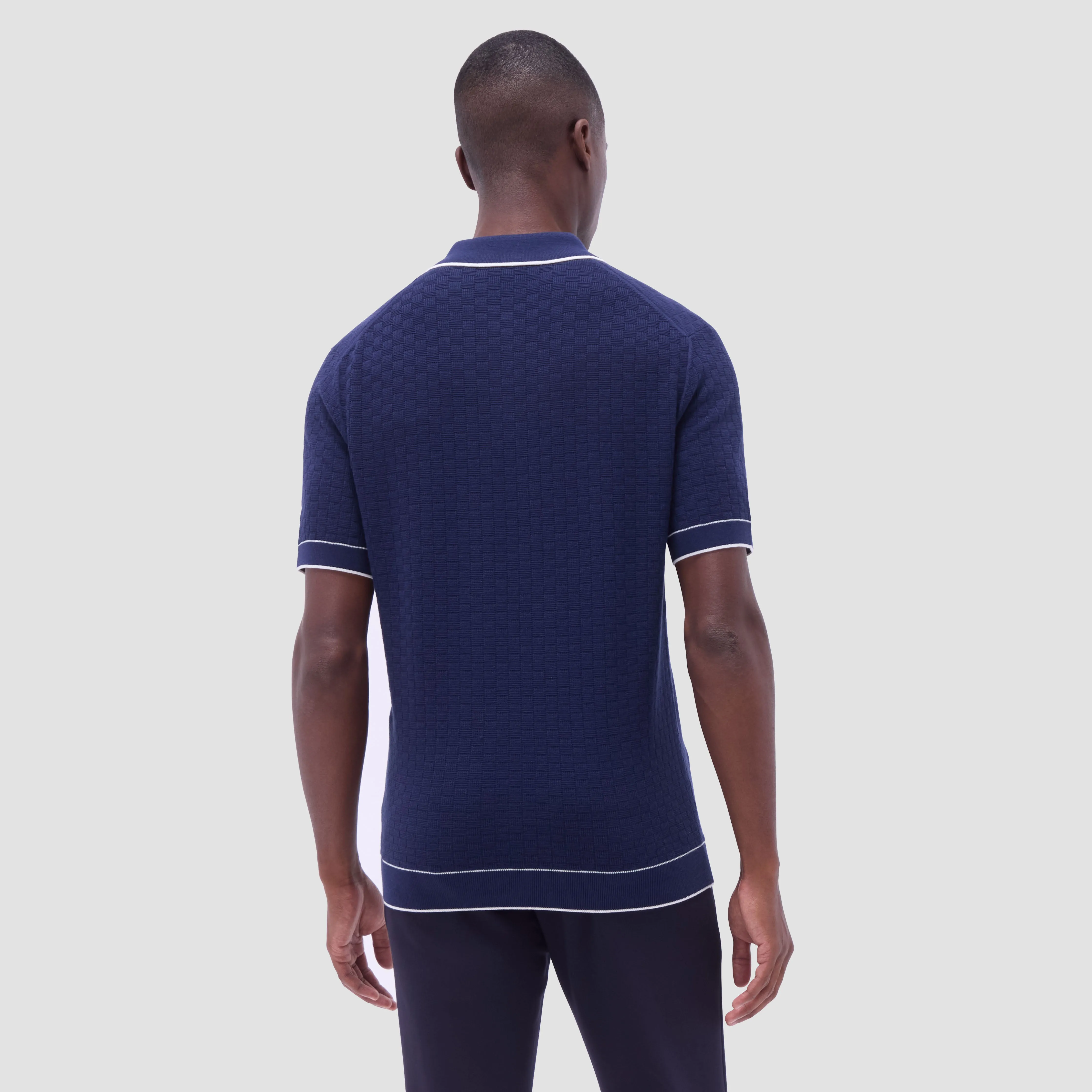 Basket Stitch Three Button Polo Sweater sold by Bugatchi product image thumbnail 4