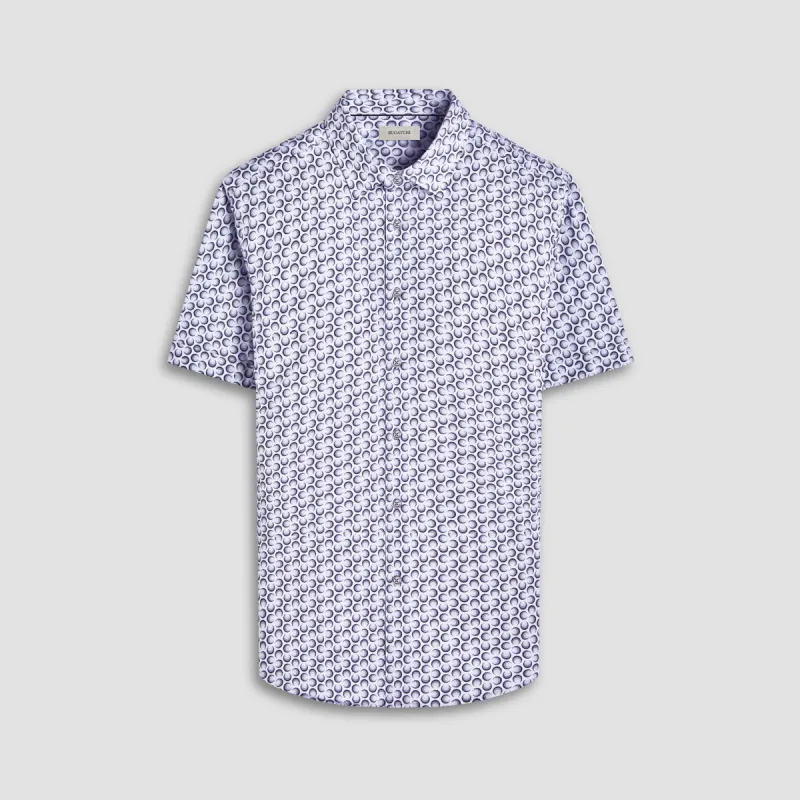 Miles Geometric OoohCotton Short-Sleeve Shirt sold by Bugatchi