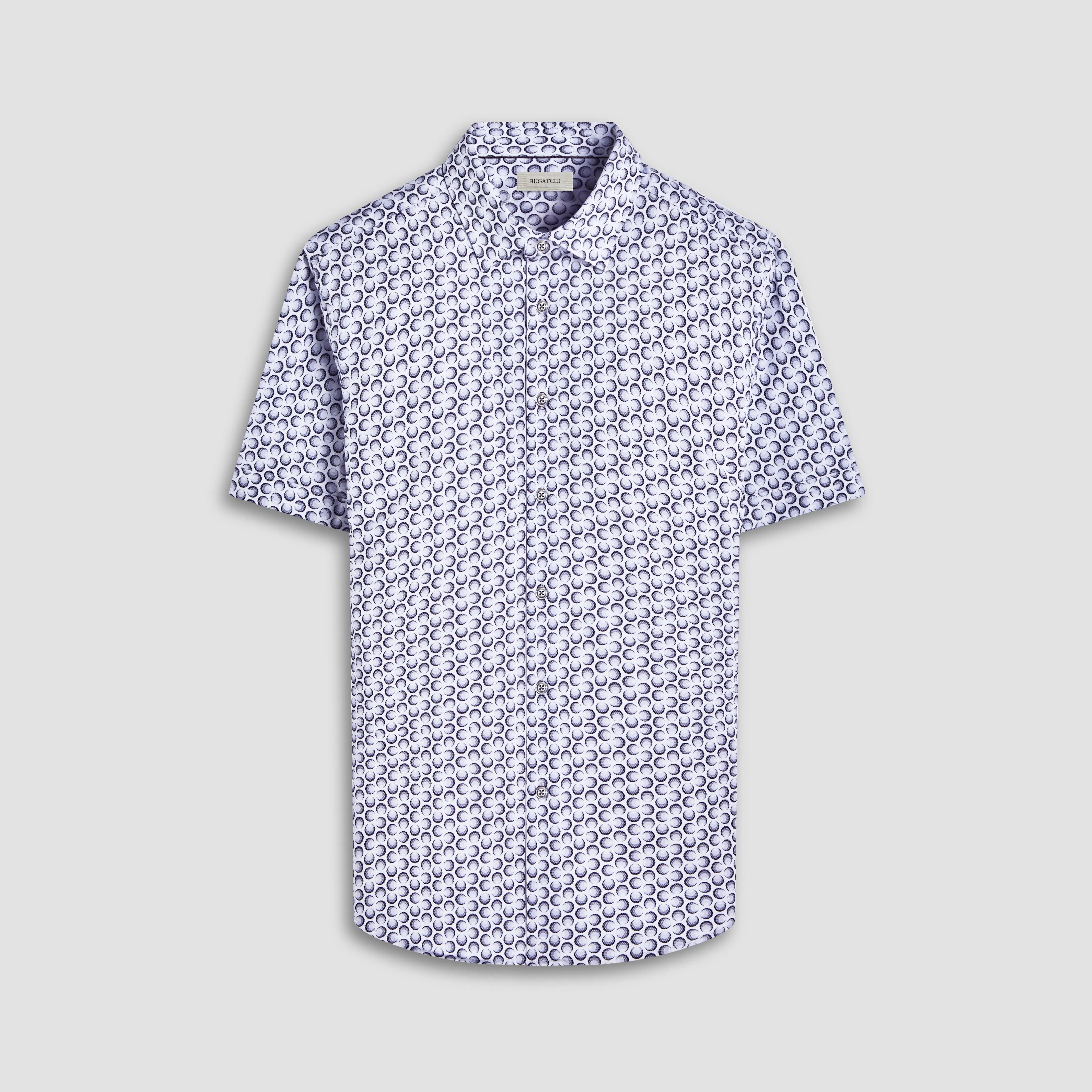 Miles Geometric OoohCotton Short-Sleeve Shirt sold by Bugatchi