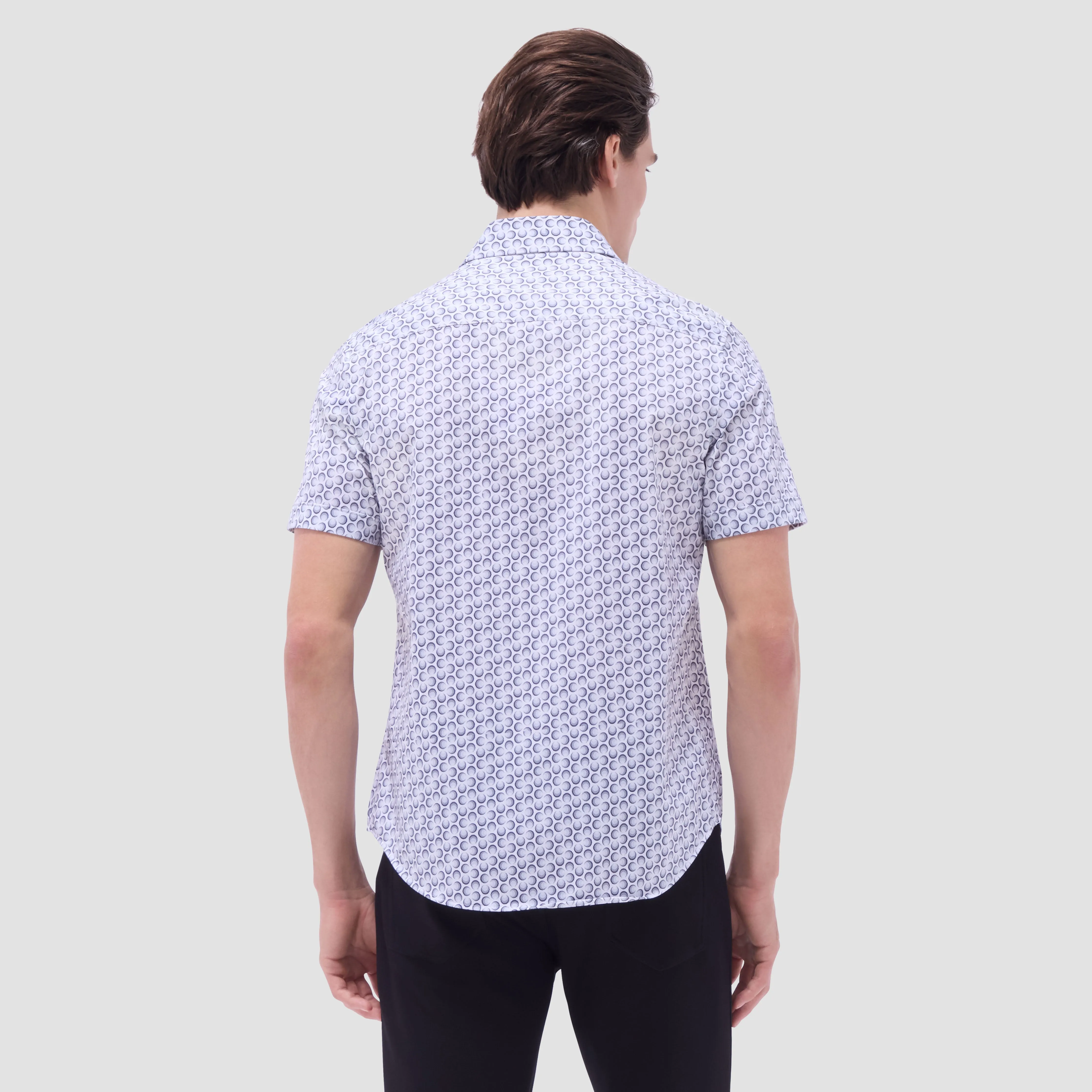 Miles Geometric OoohCotton Short-Sleeve Shirt sold by Bugatchi product image thumbnail 4