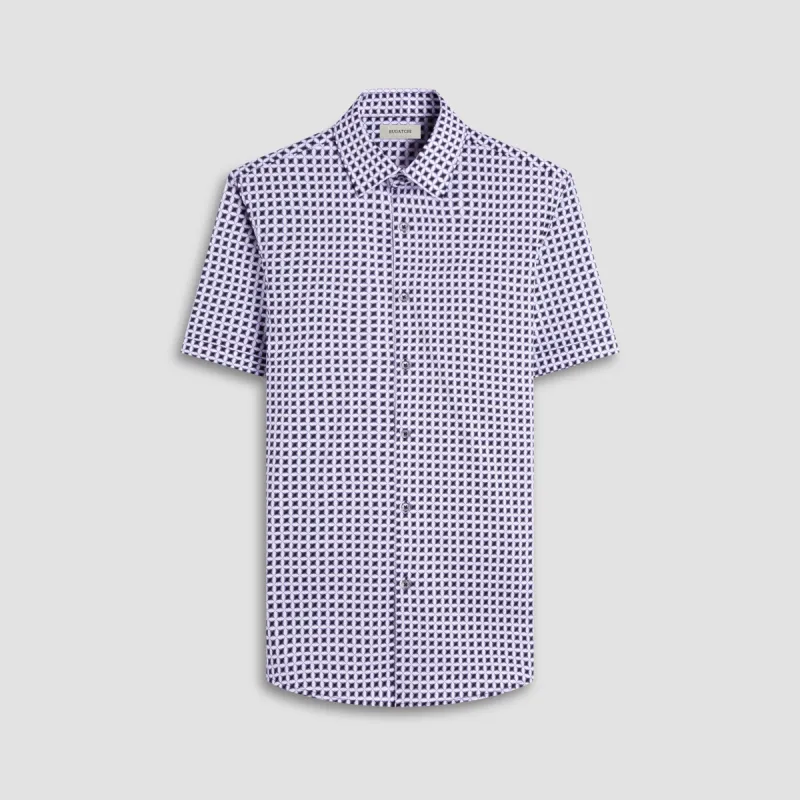 Miles Geometric OoohCotton Short-Sleeve Shirt sold by Bugatchi