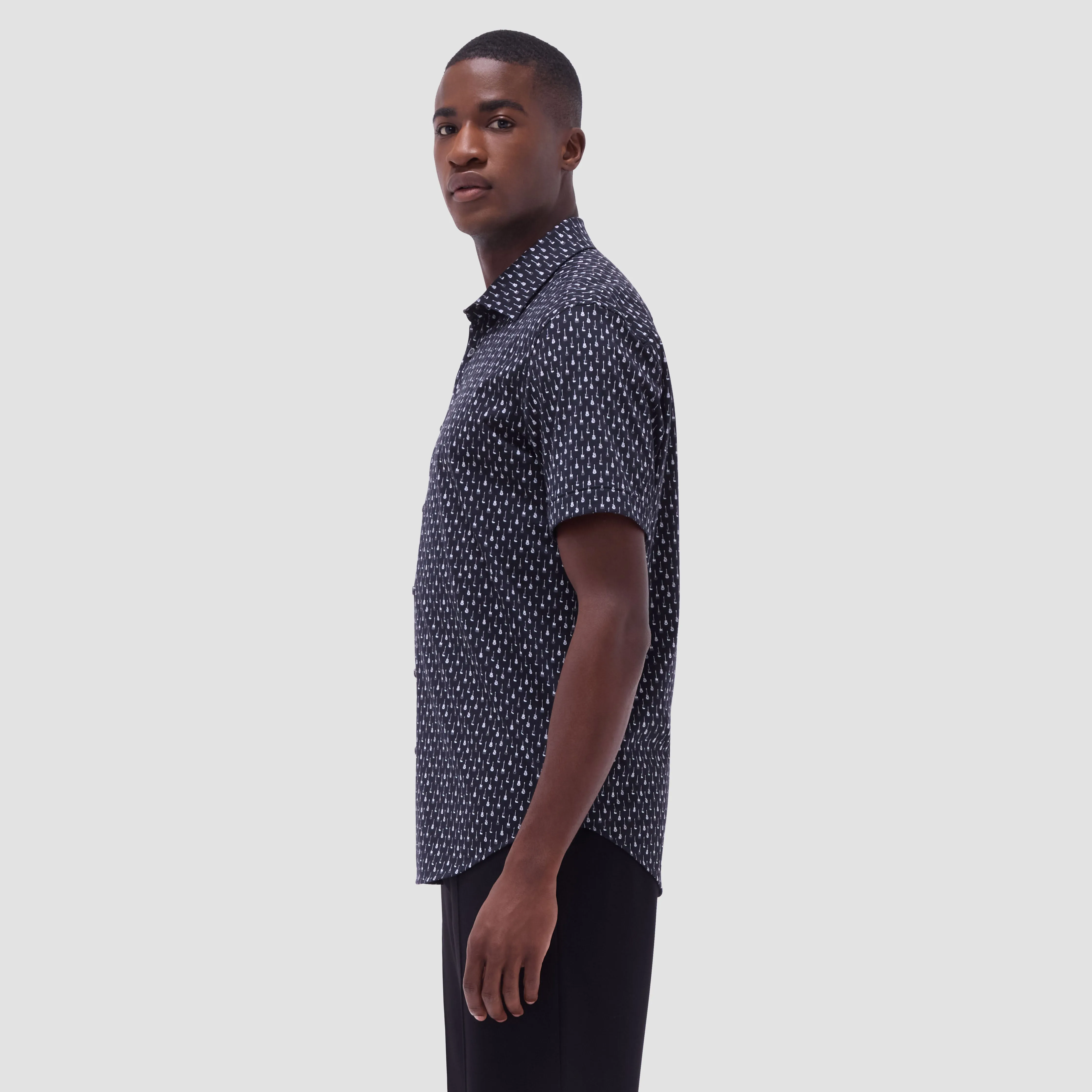 Miles Guitar OoohCotton Short-Sleeve Shirt sold by Bugatchi product image thumbnail 3