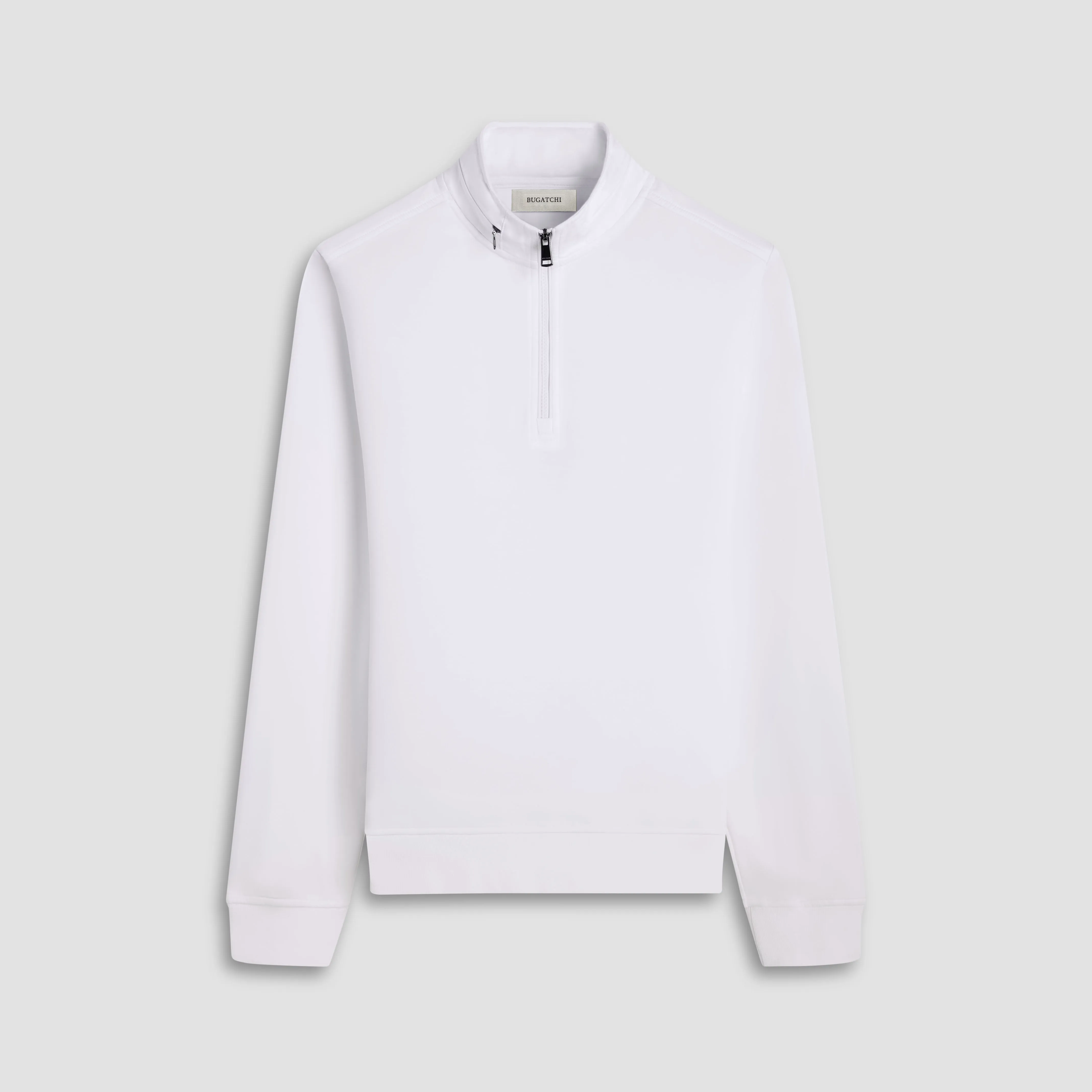 Soft Touch Solid Quarter-Zip Pullover With Hood sold by Bugatchi