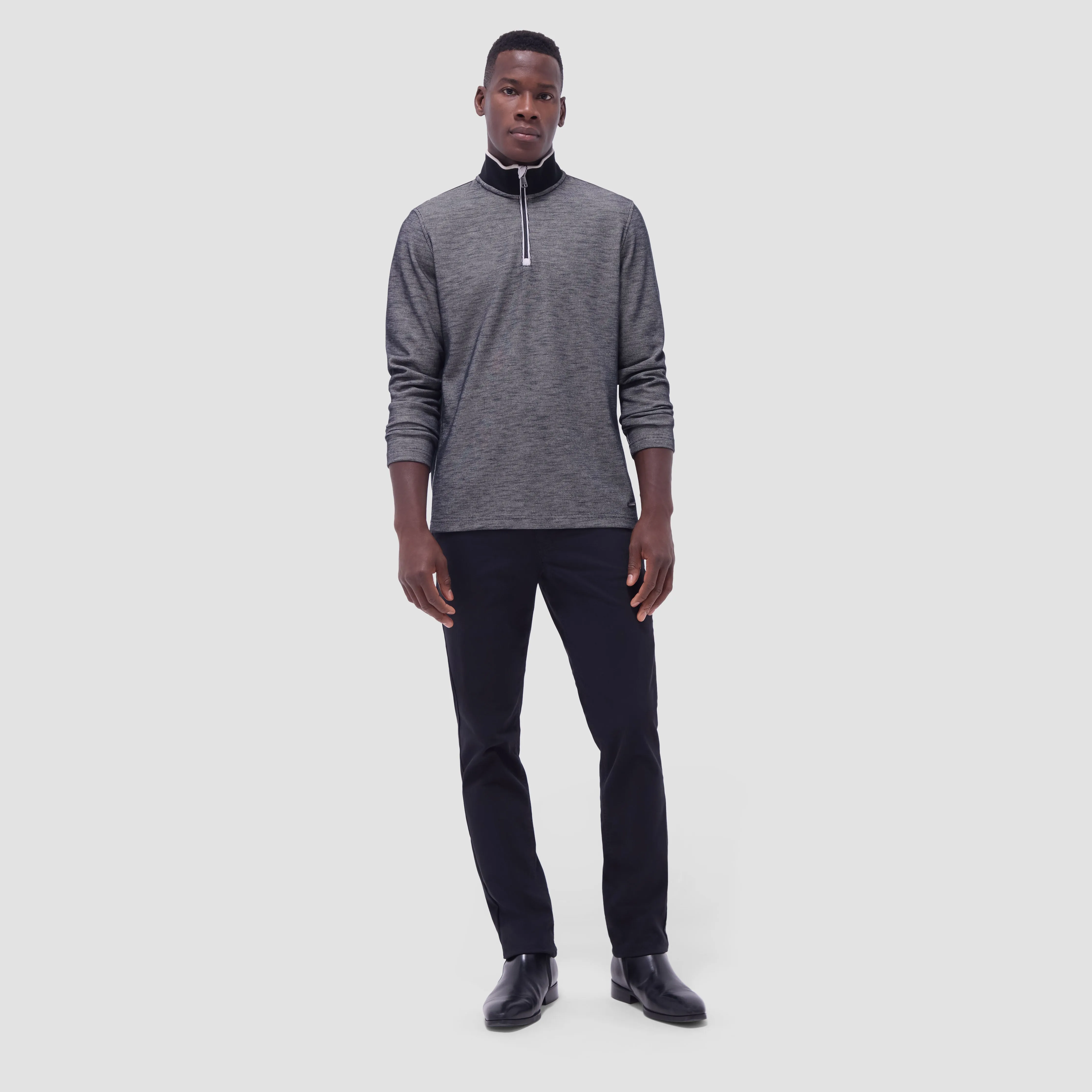 Jacquard Performance Quarter-Zip Pullover sold by Bugatchi product image thumbnail 5