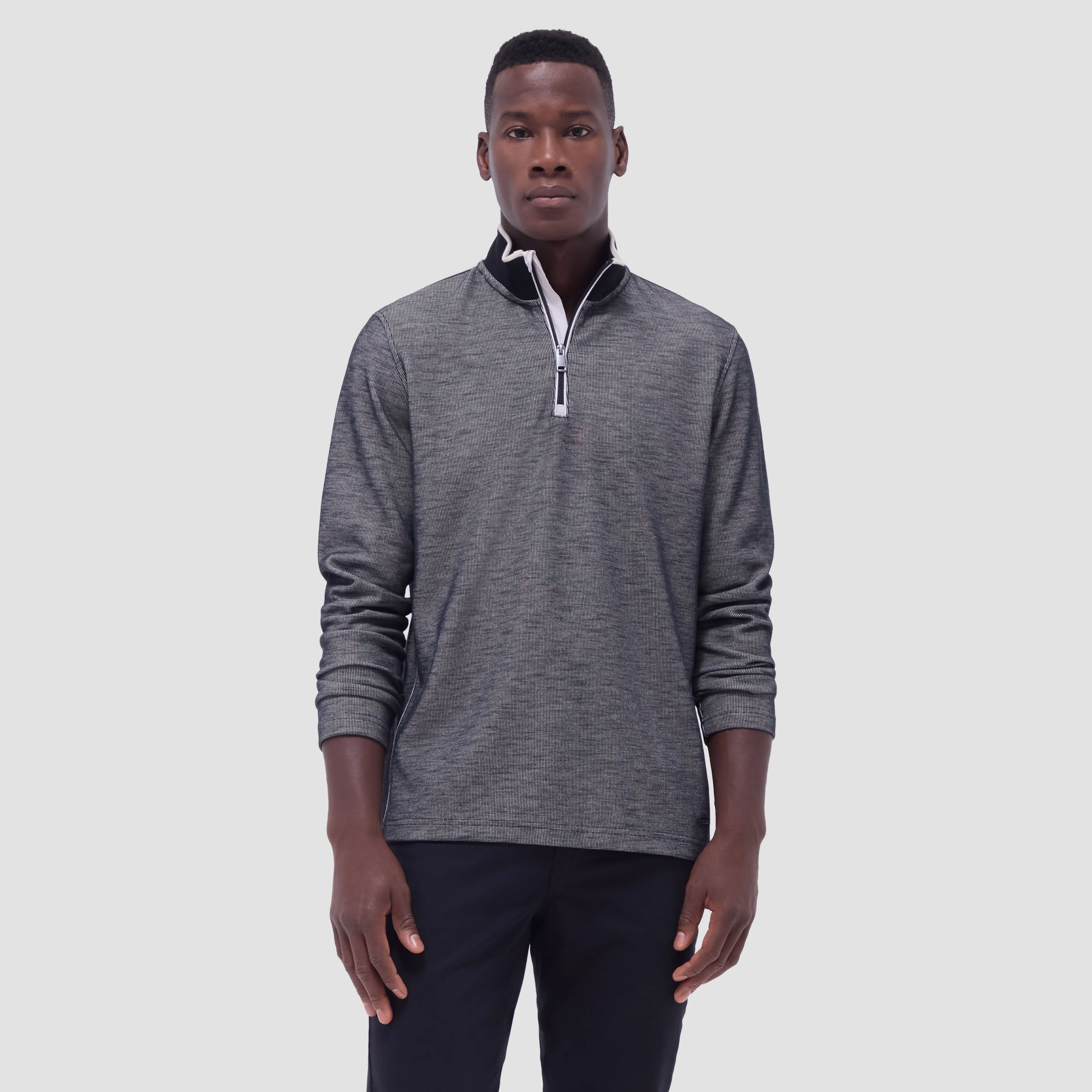 Jacquard Performance Quarter-Zip Pullover sold by Bugatchi product image thumbnail 2