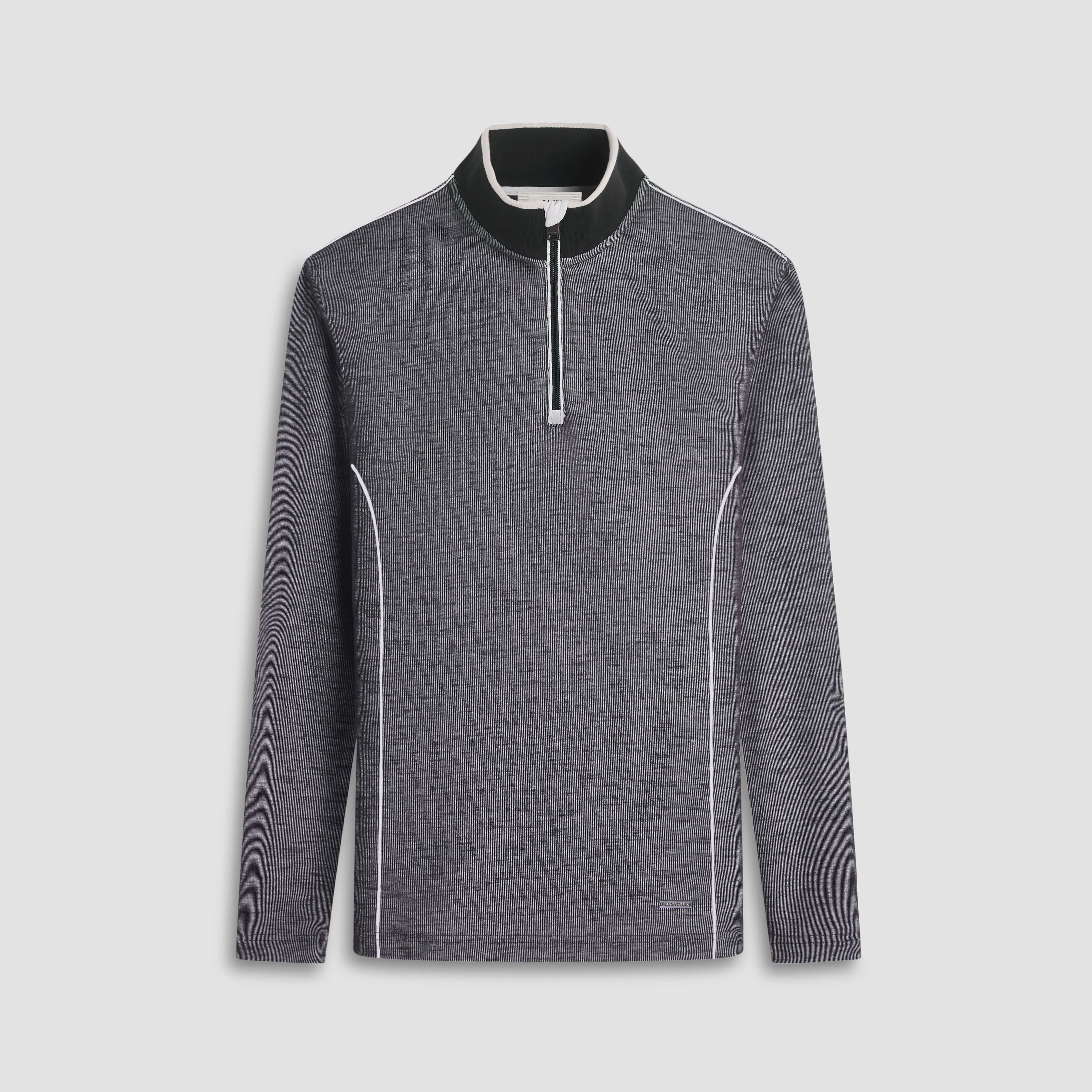 Jacquard Performance Quarter-Zip Pullover sold by Bugatchi