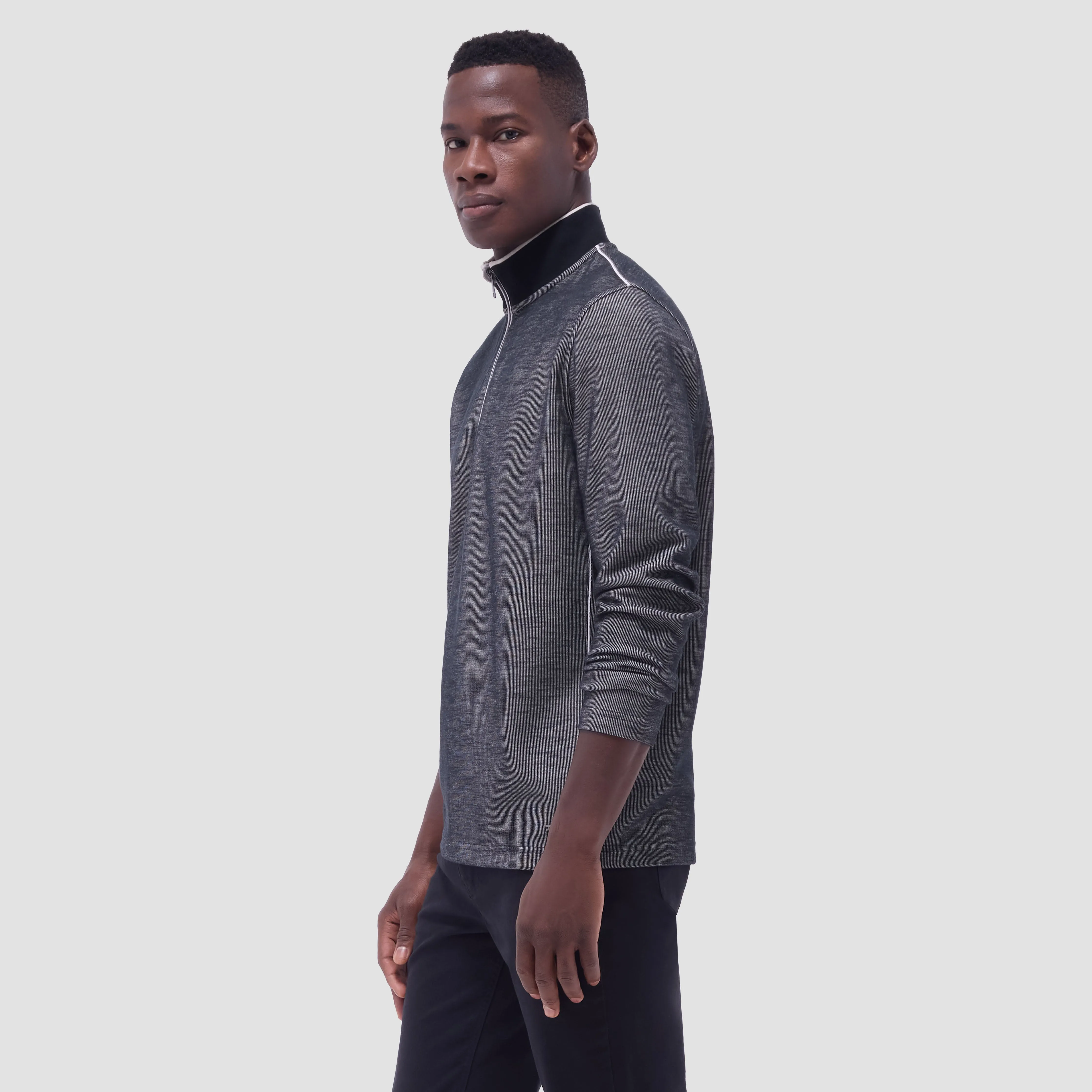 Jacquard Performance Quarter-Zip Pullover sold by Bugatchi product image thumbnail 3