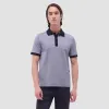 Two-Tone Bird's Eye Polo Shirt sold by Bugatchi