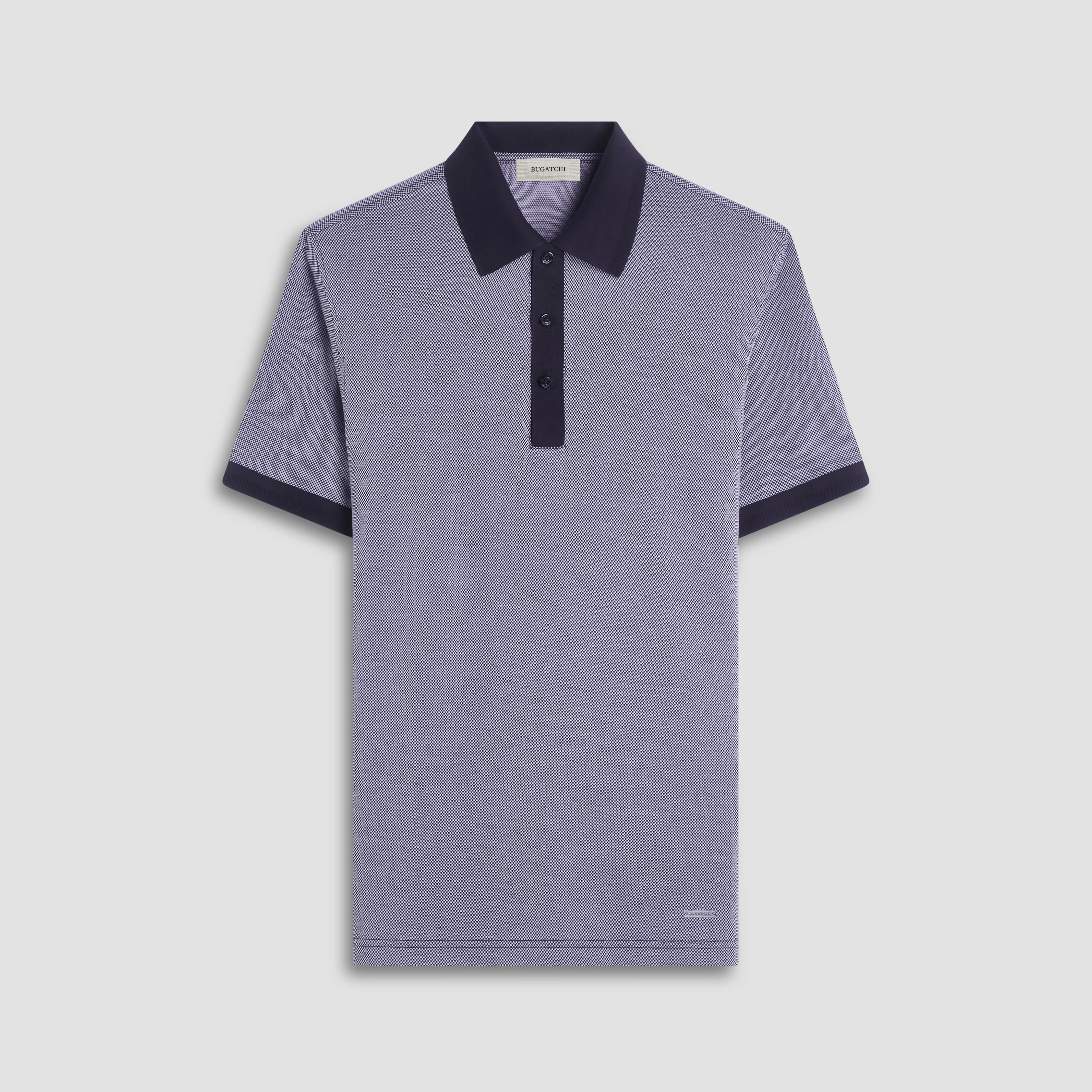 Two-Tone Bird's Eye Polo Shirt sold by Bugatchi
