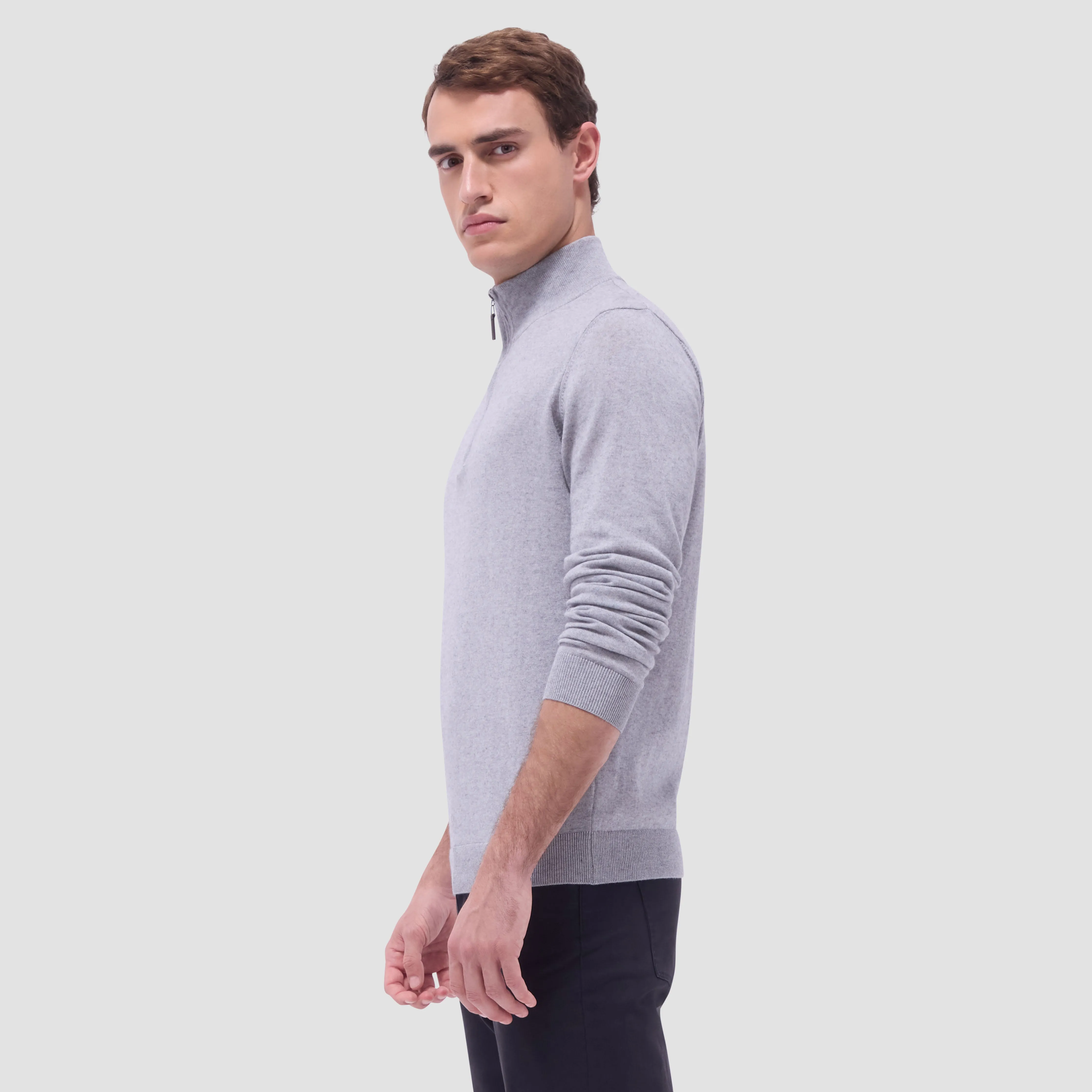 Solid Quarter-Zip Sweater sold by Bugatchi product image thumbnail 3