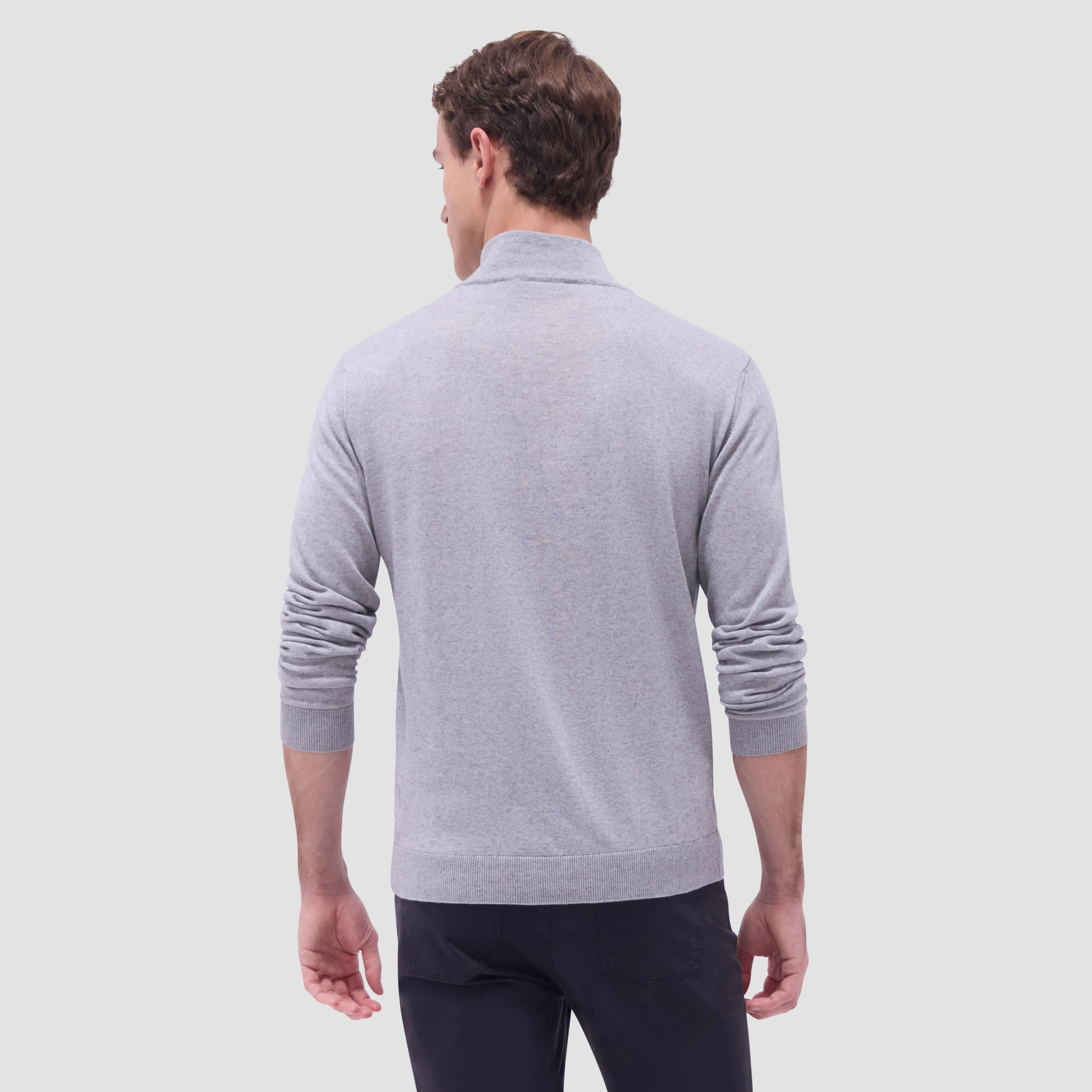 Solid Quarter-Zip Sweater sold by Bugatchi product image thumbnail 4