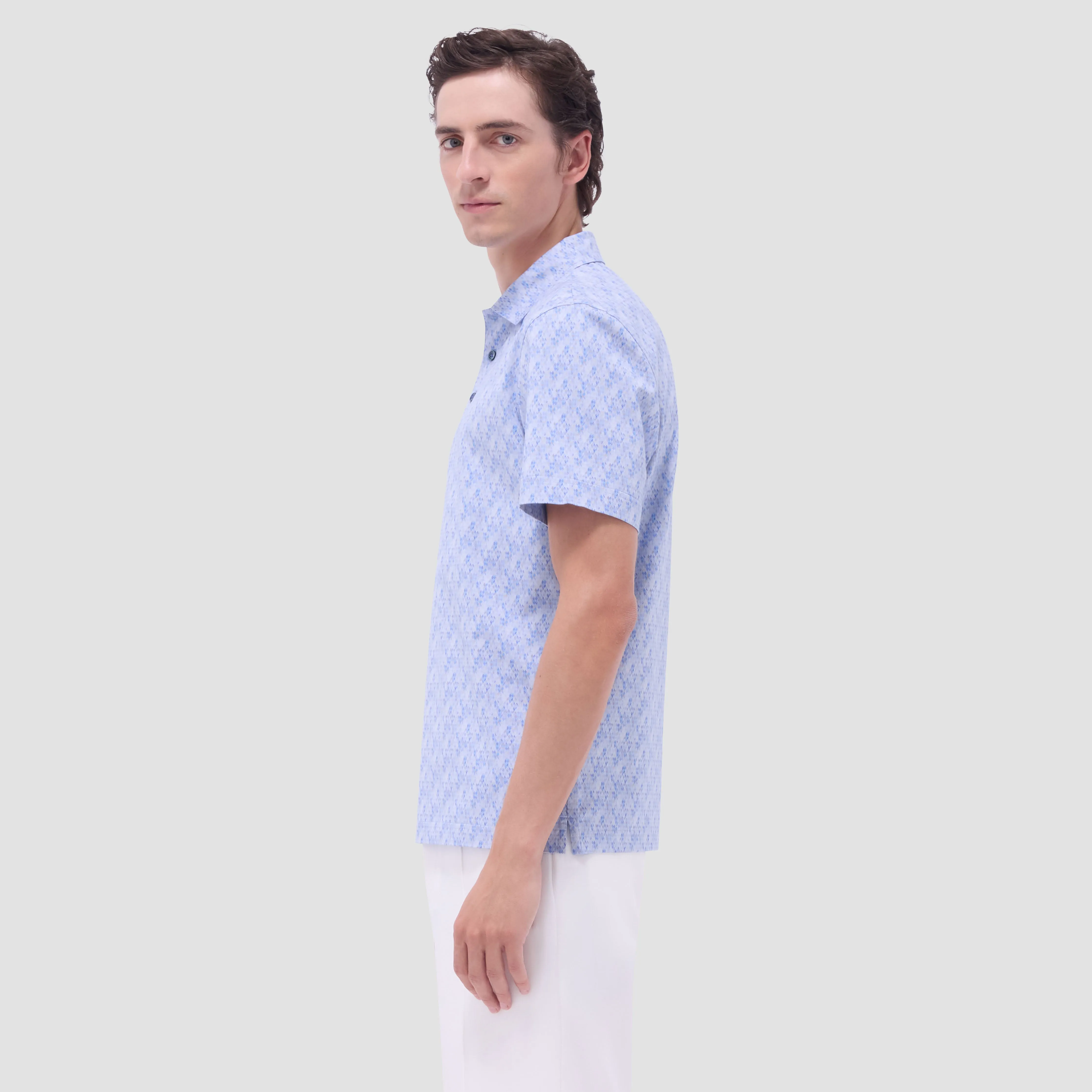 Vincent Double-Sided Geometric & Solid OoohCotton Polo Shirt sold by Bugatchi product image thumbnail 3