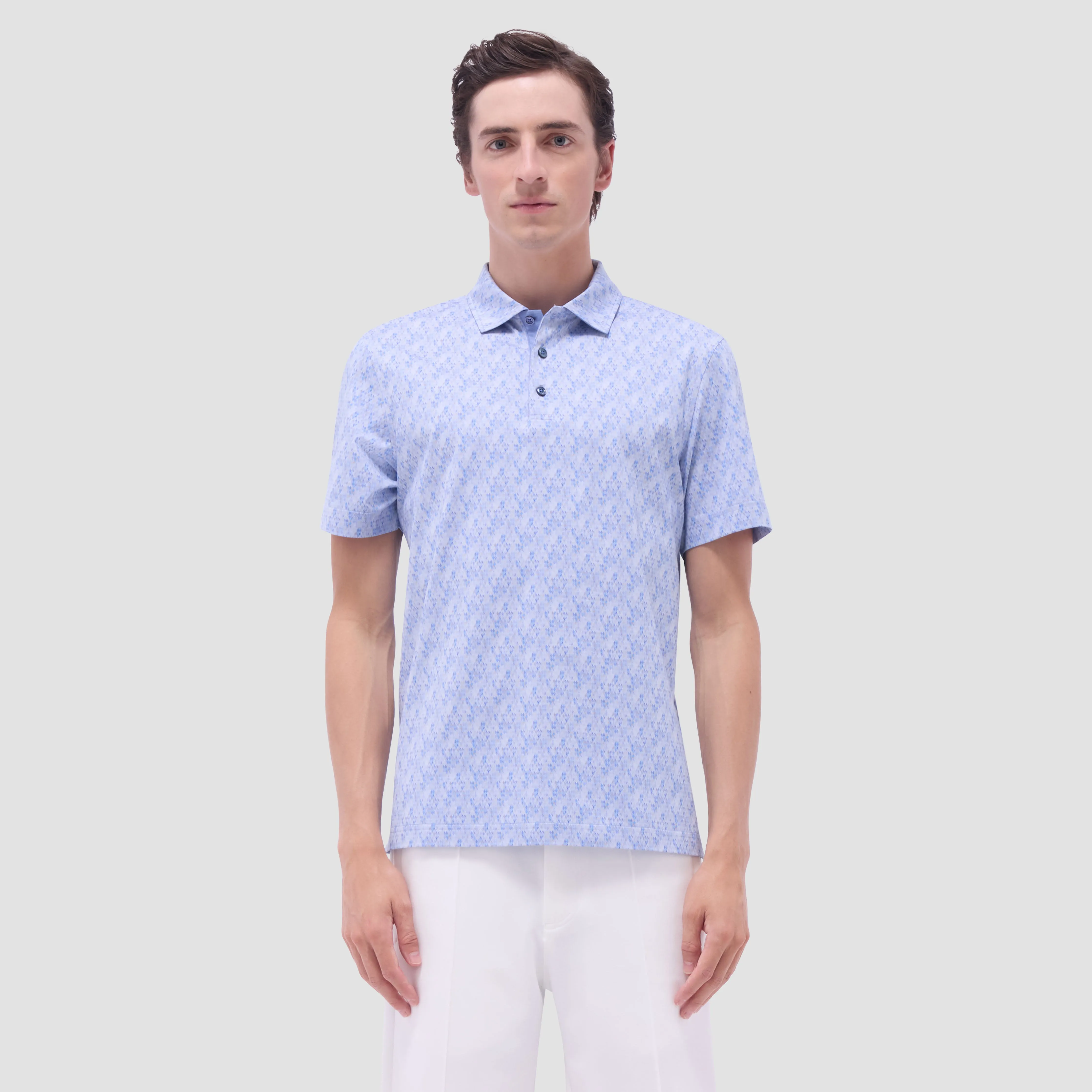 Vincent Double-Sided Geometric & Solid OoohCotton Polo Shirt sold by Bugatchi product image thumbnail 2