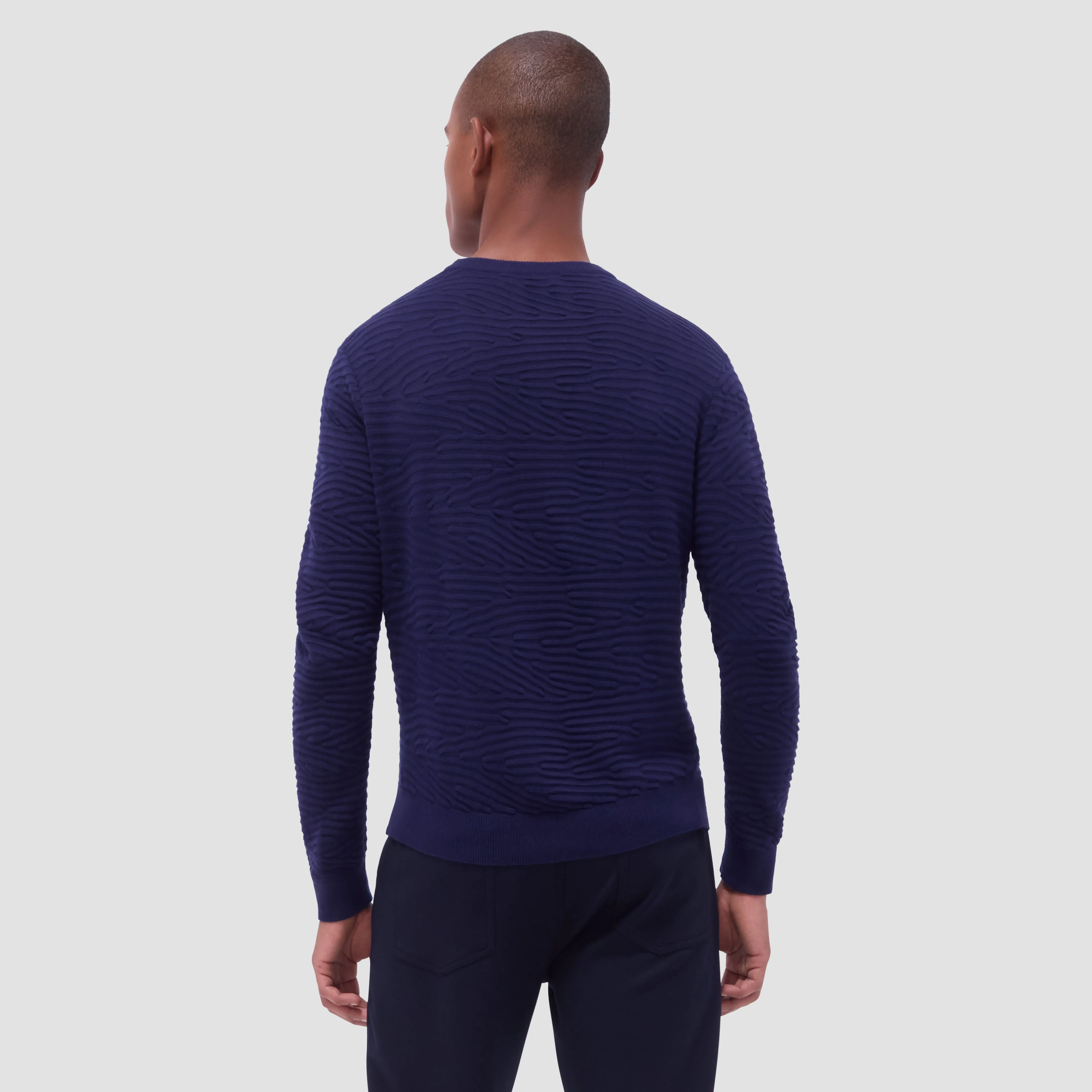 Texture Stitch Crew Neck Sweater sold by Bugatchi product image thumbnail 4