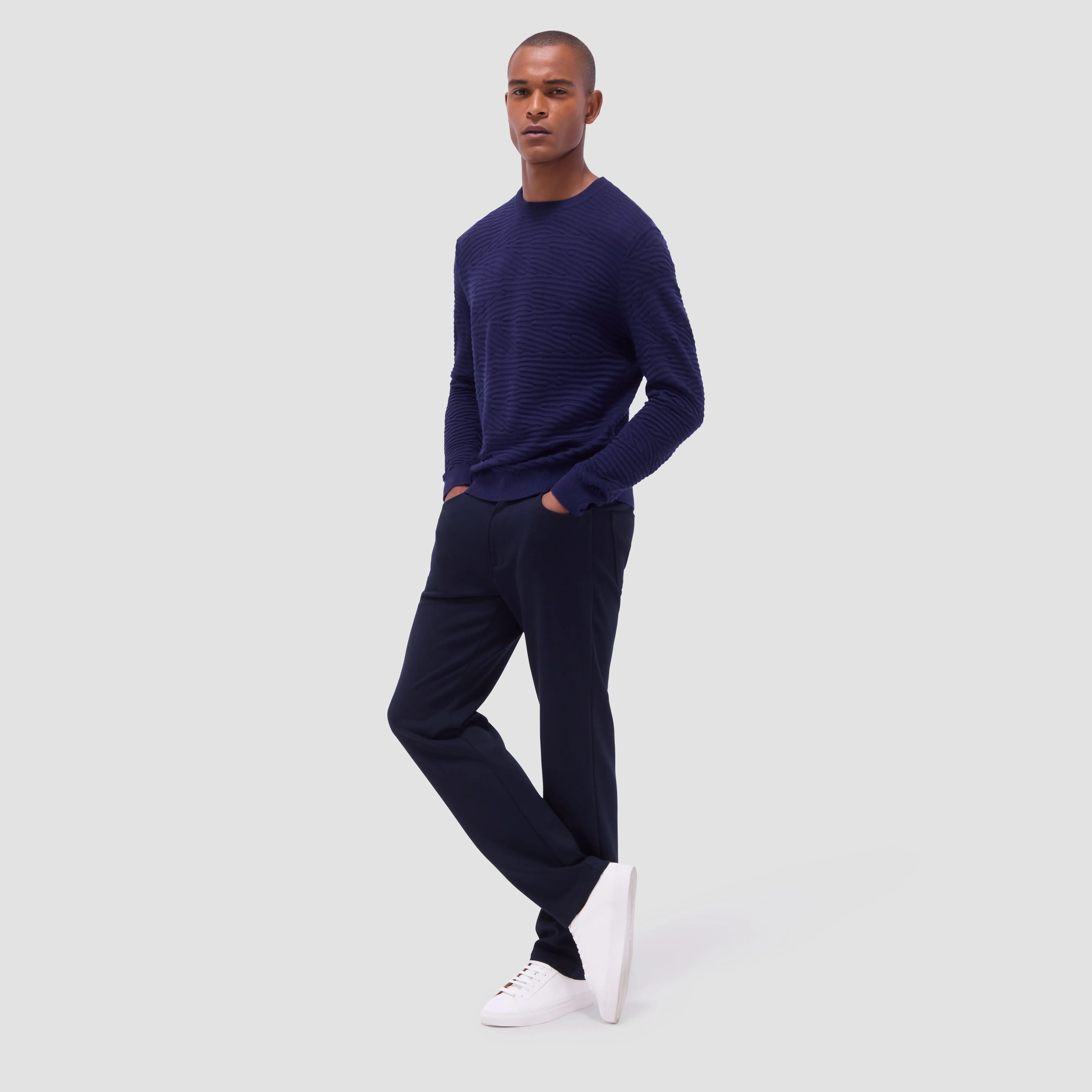 Texture Stitch Crew Neck Sweater sold by Bugatchi product image thumbnail 5