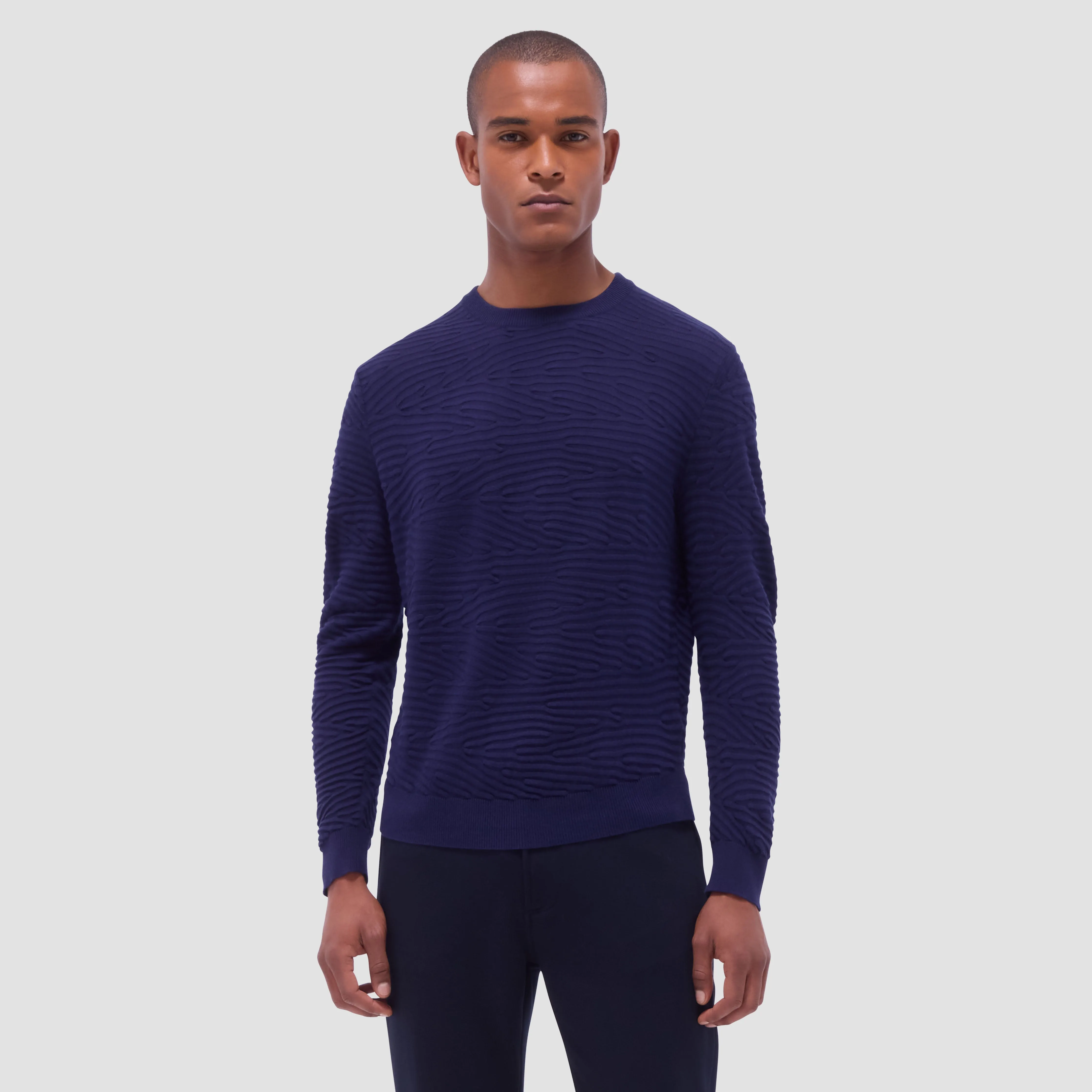 Texture Stitch Crew Neck Sweater sold by Bugatchi product image thumbnail 2