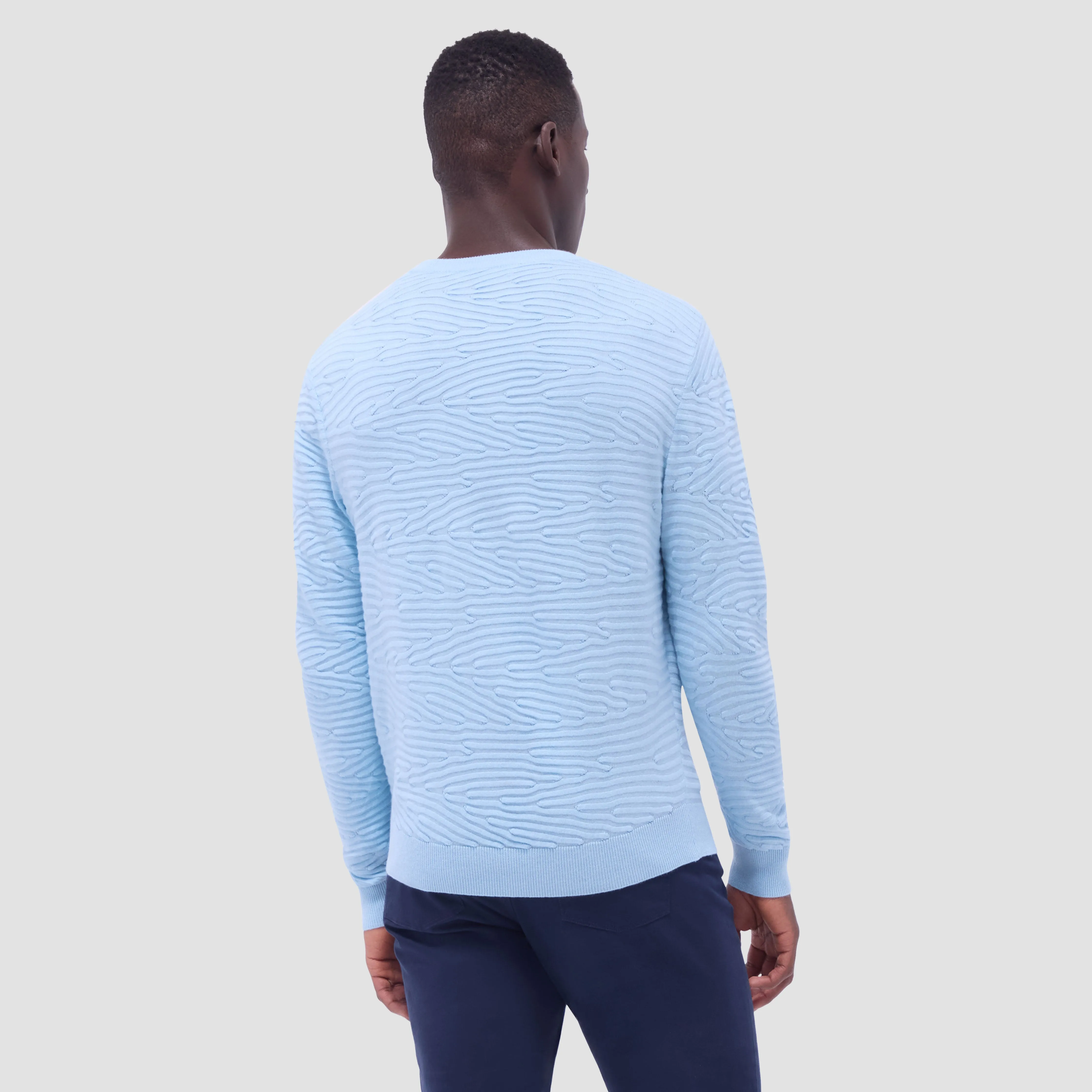 Texture Stitch Crew Neck Sweater sold by Bugatchi product image thumbnail 4
