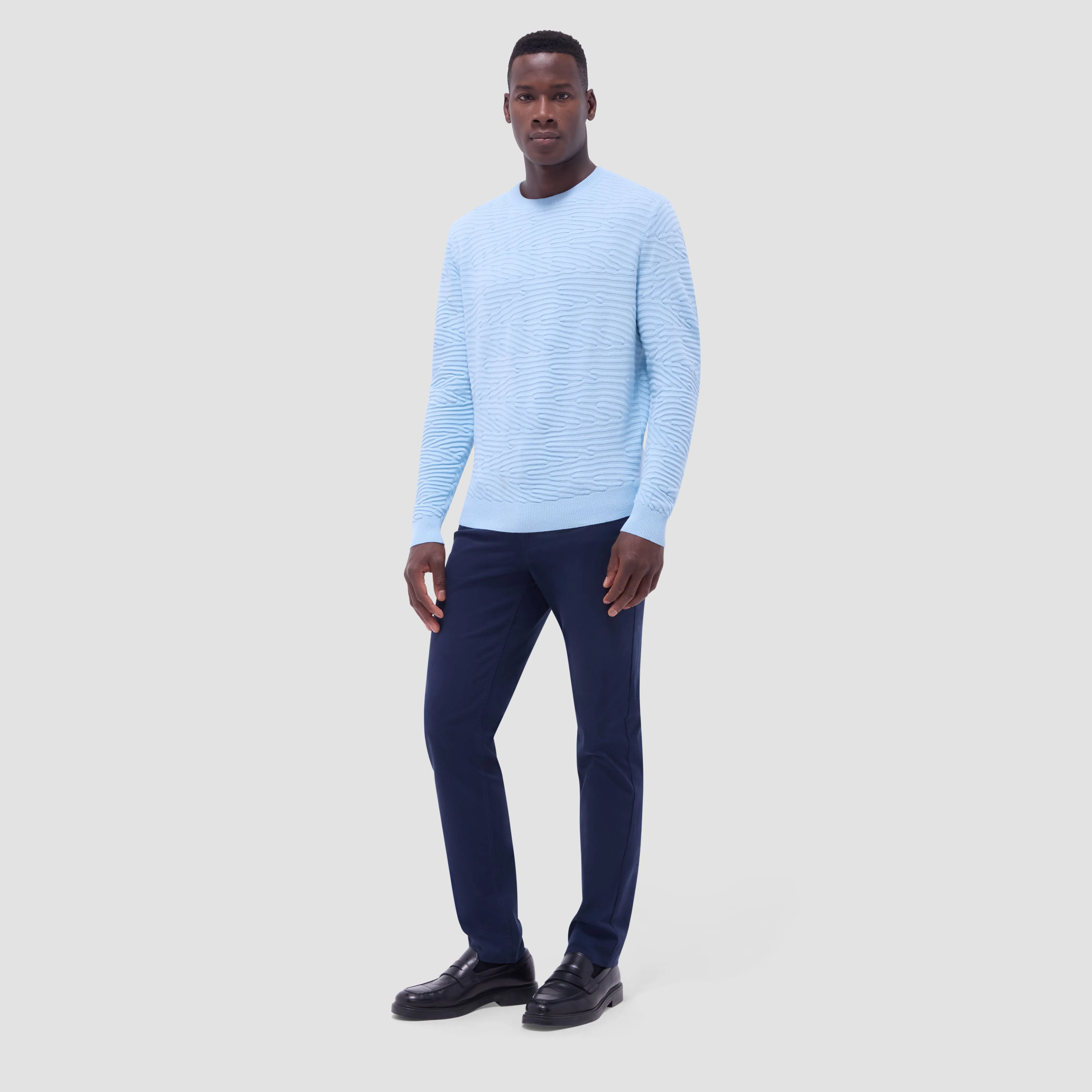 Texture Stitch Crew Neck Sweater sold by Bugatchi product image thumbnail 5
