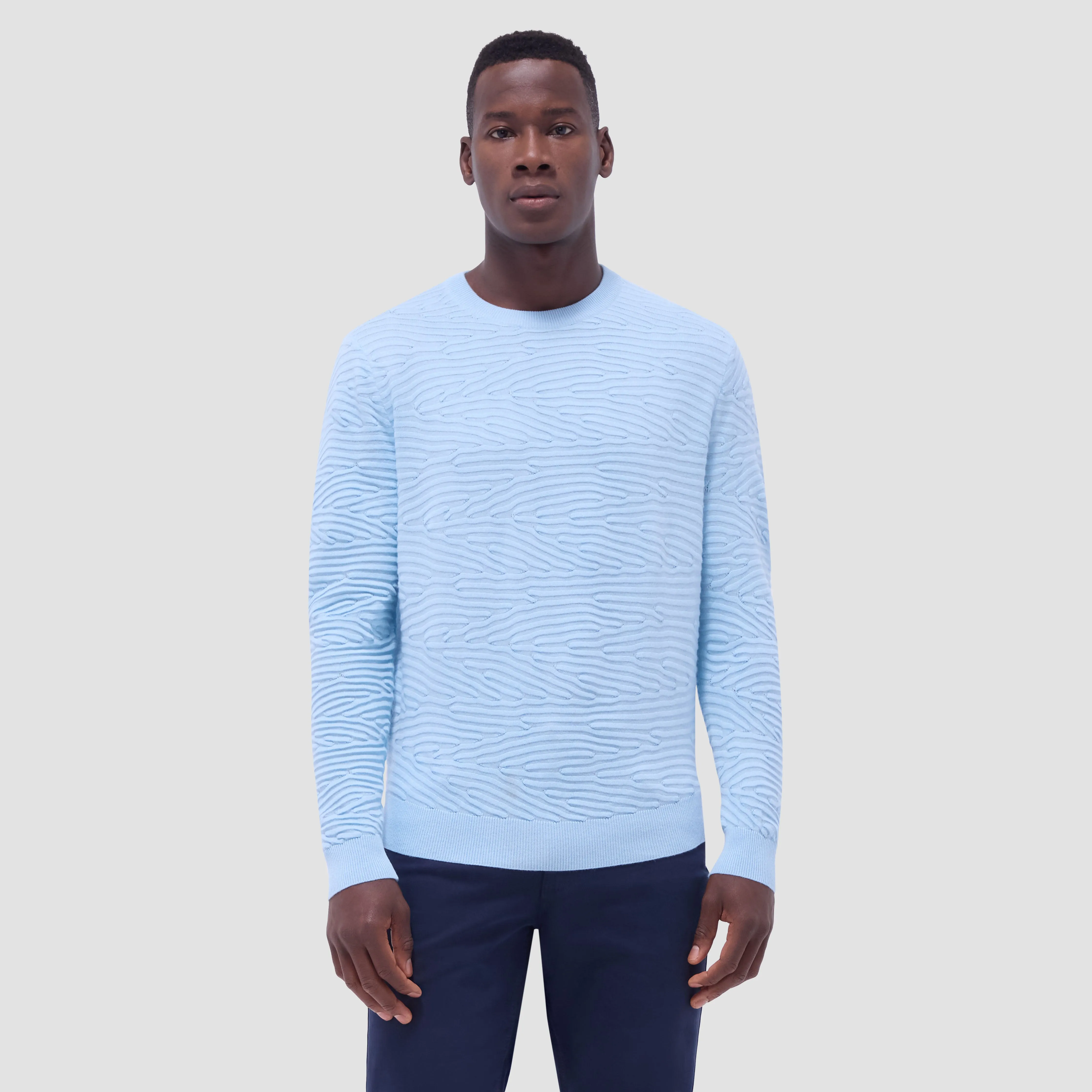 Texture Stitch Crew Neck Sweater sold by Bugatchi product image thumbnail 2