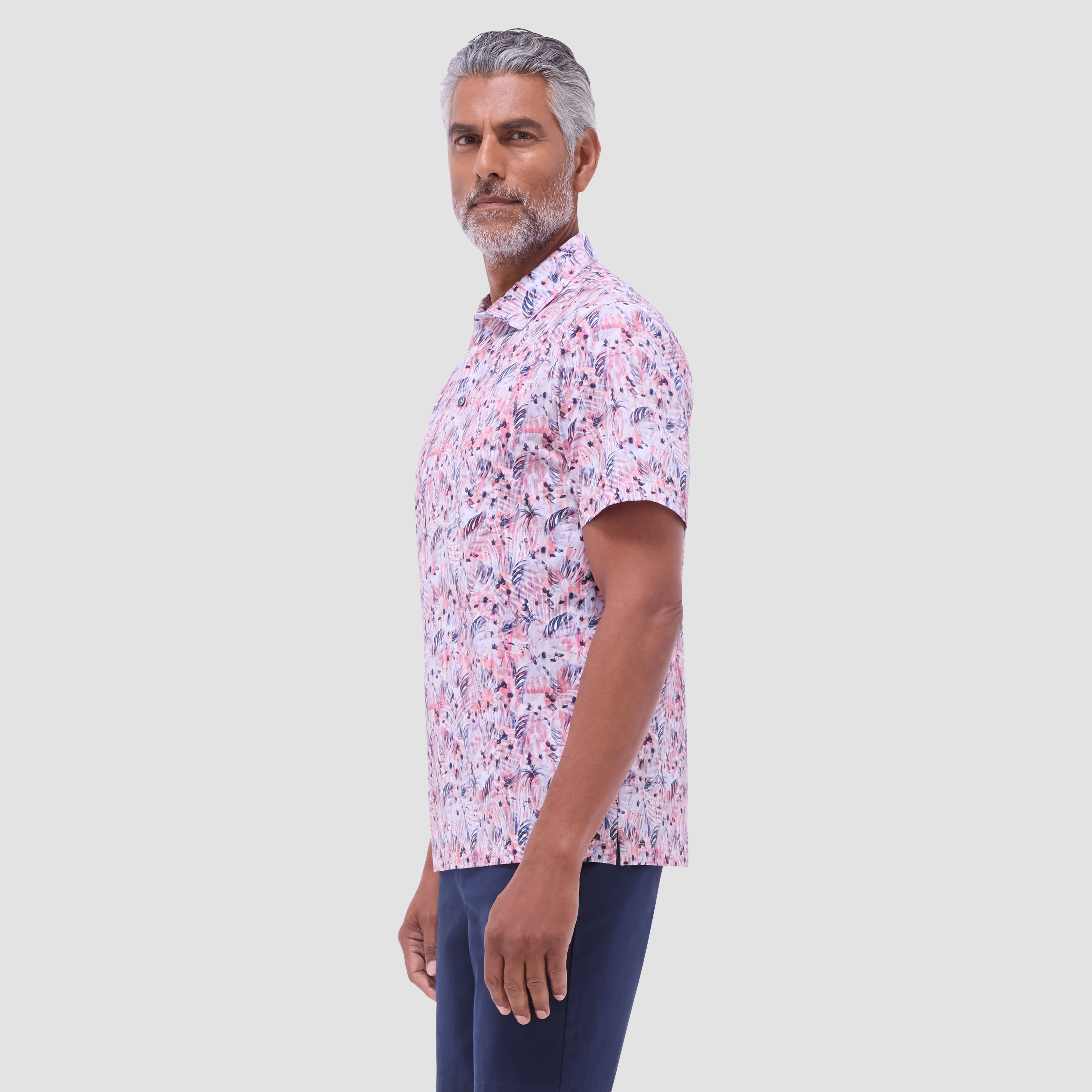 Victor Leaf Print OoohCotton Polo Shirt sold by Bugatchi product image thumbnail 3