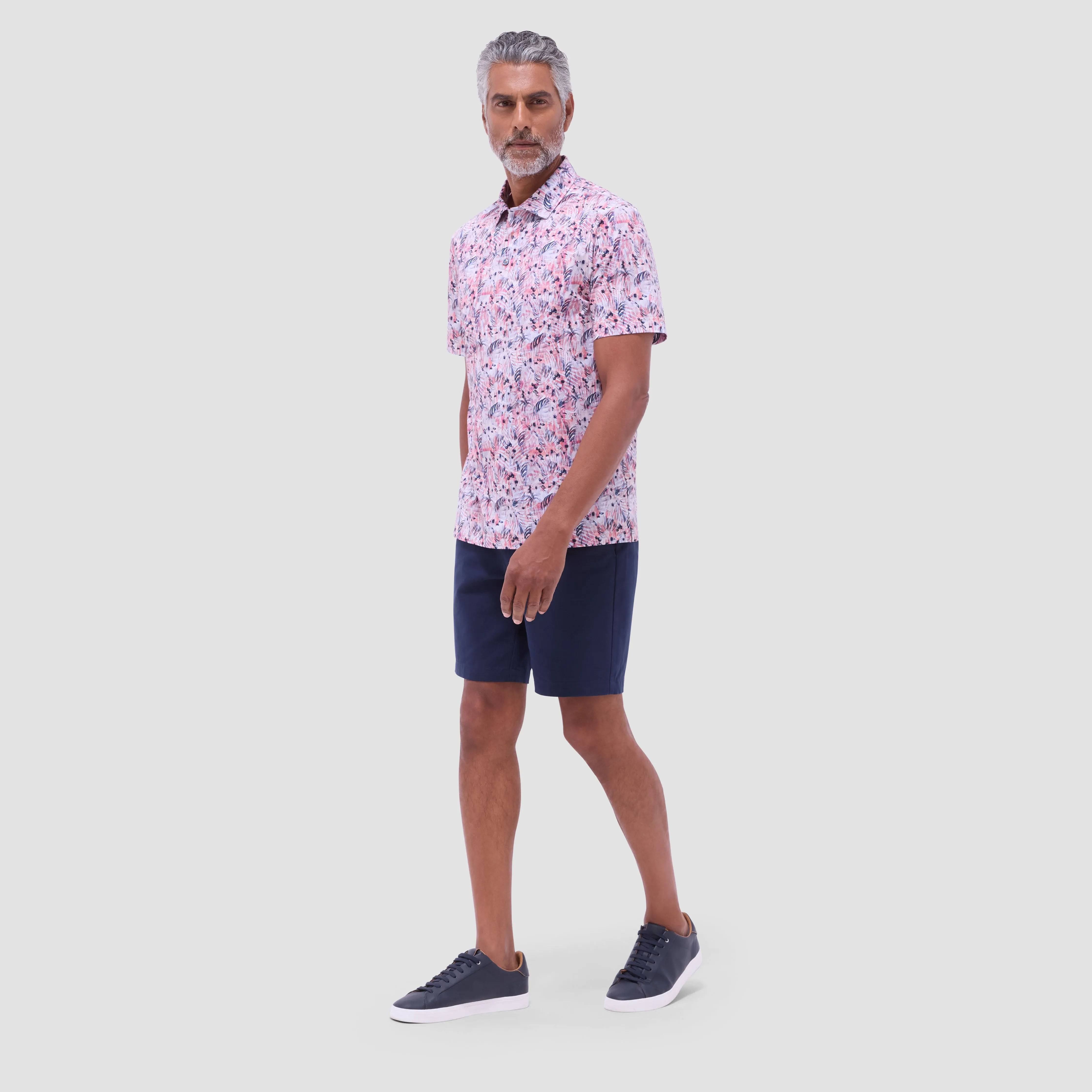 Victor Leaf Print OoohCotton Polo Shirt sold by Bugatchi product image thumbnail 5